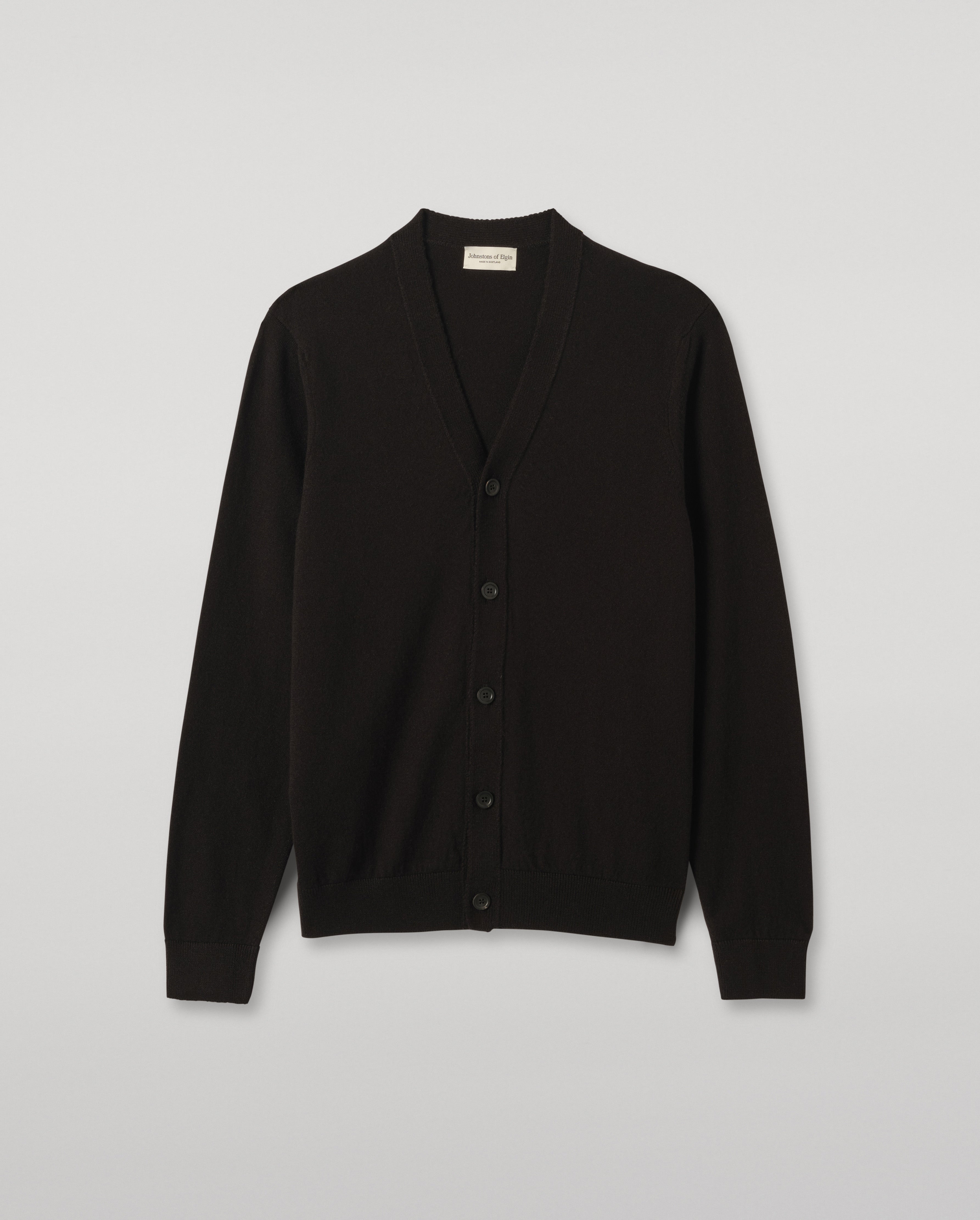 Johnstons of Elgin - Rory Black Classic Cashmere Cardigan
