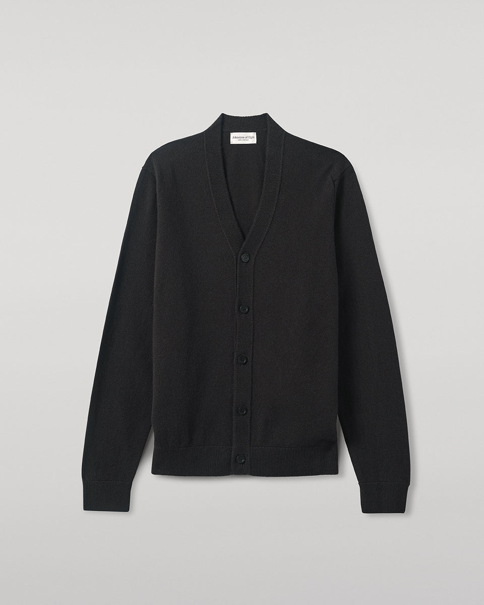Johnstons of Elgin - Classic Cashmere Dark Grey Cardigan