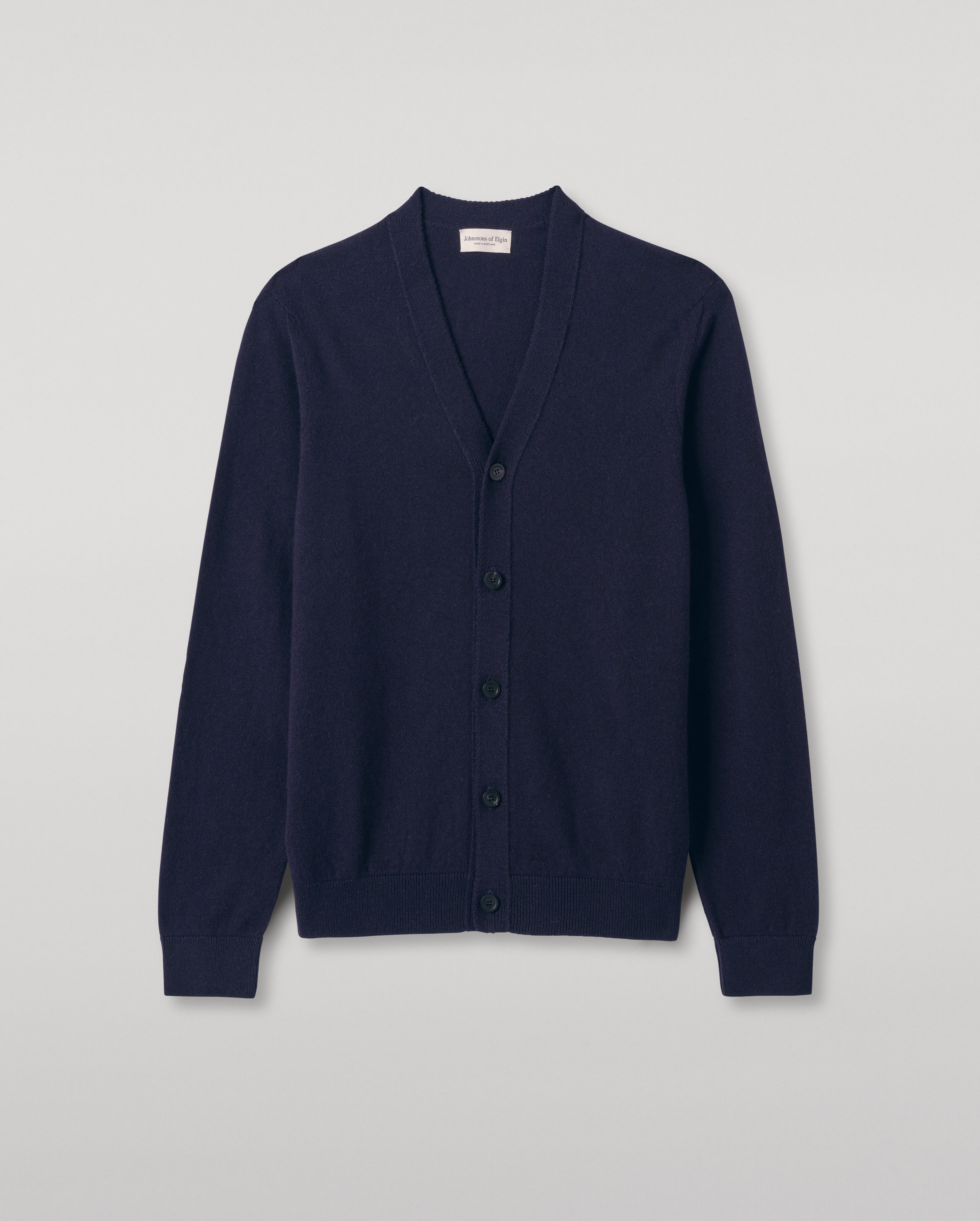 Johnstons of Elgin - Rory Dark Navy Classic Cashmere Cardigan