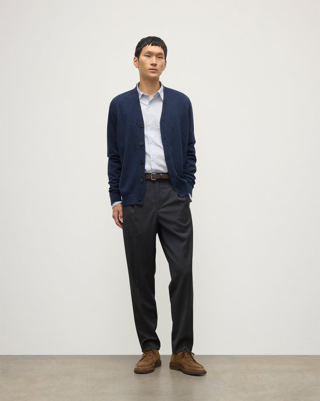 Johnstons of Elgin - Rory Navy Classic Cashmere Cardigan