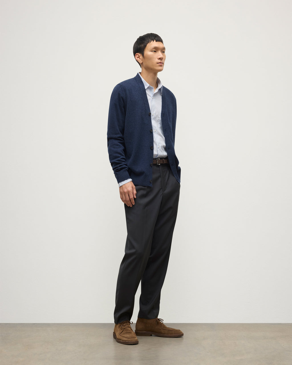 Johnstons of Elgin - Rory Navy Classic Cashmere Cardigan