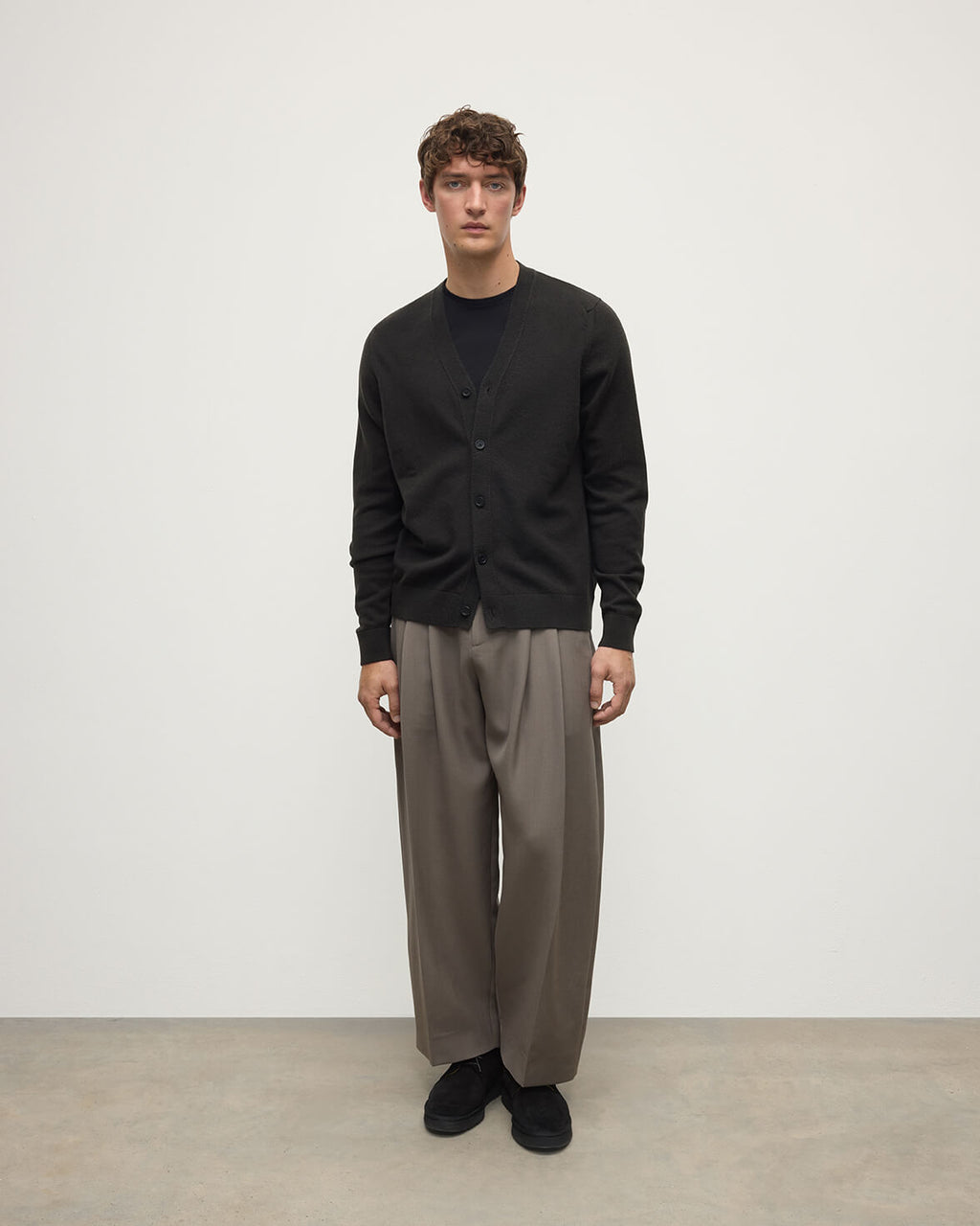 Johnstons of Elgin - Classic Cashmere Dark Grey Cardigan