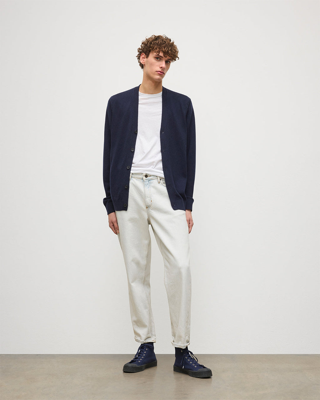 Johnstons of Elgin - Rory Dark Navy Classic Cashmere Cardigan