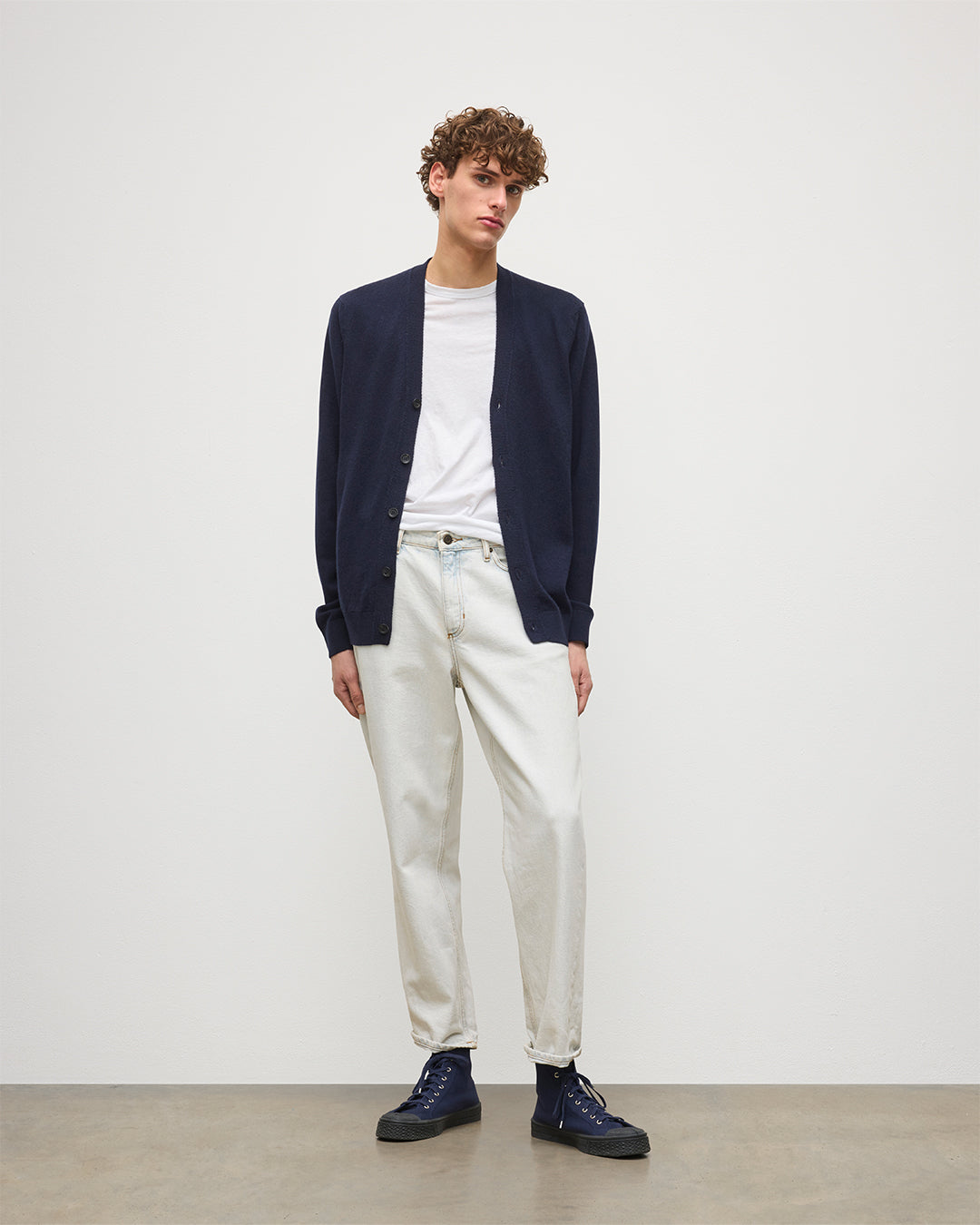 Johnstons of Elgin - Rory Dark Navy Classic Cashmere Cardigan