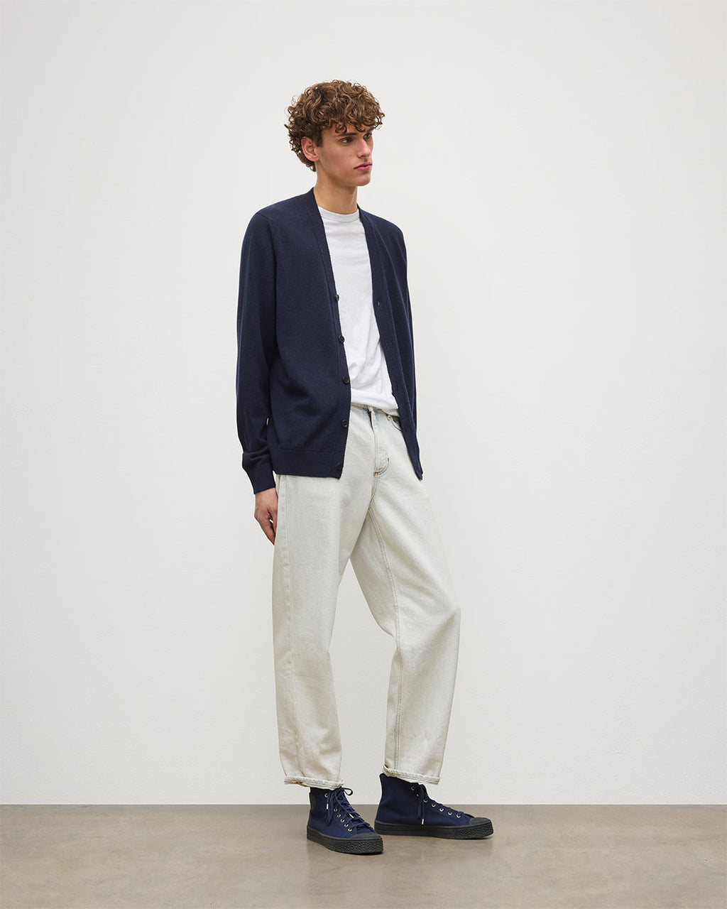 Johnstons of Elgin - Rory Dark Navy Classic Cashmere Cardigan