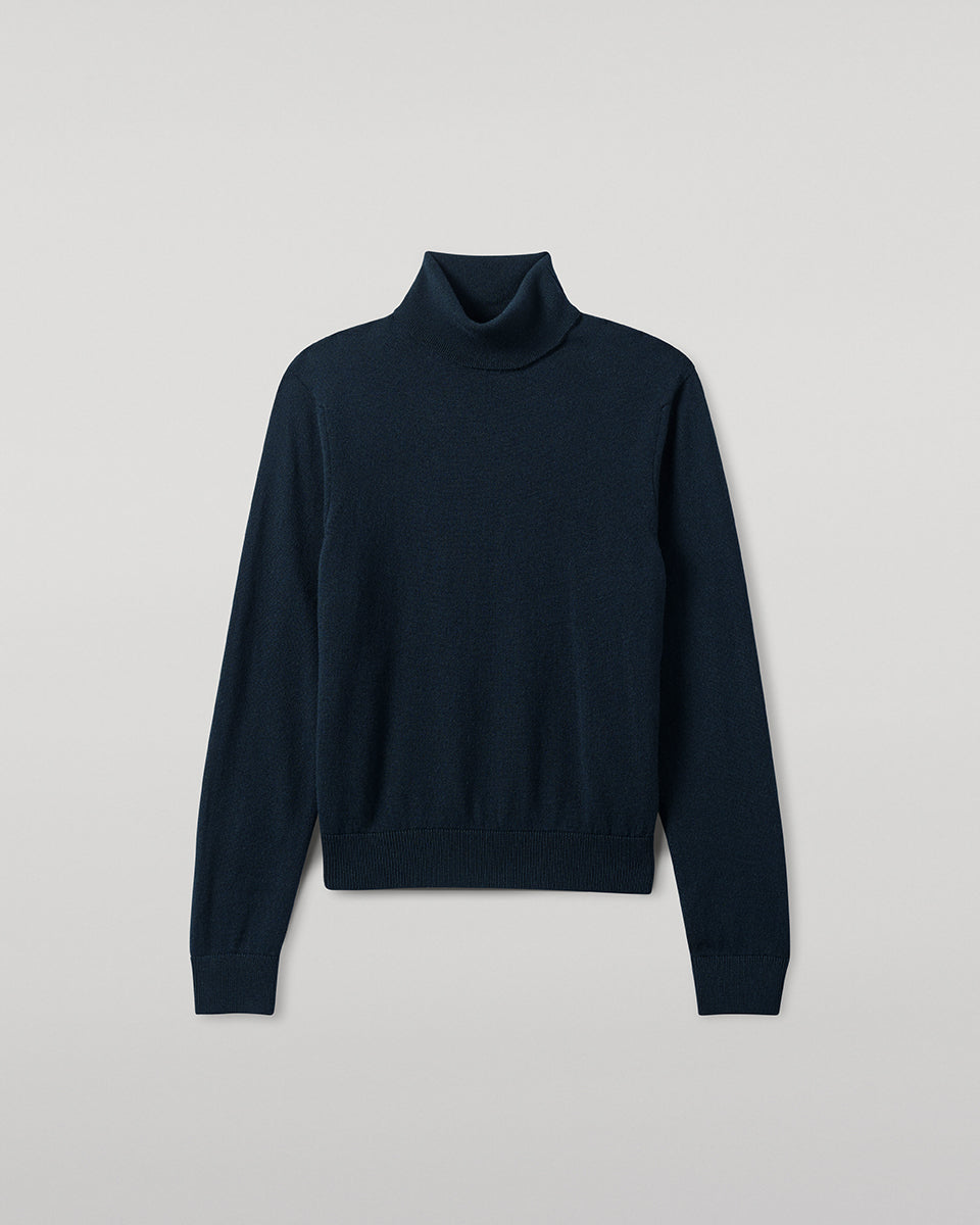 Johnstons of Elgin - Classic Cashmere Bottle Green Roll Neck Jumper