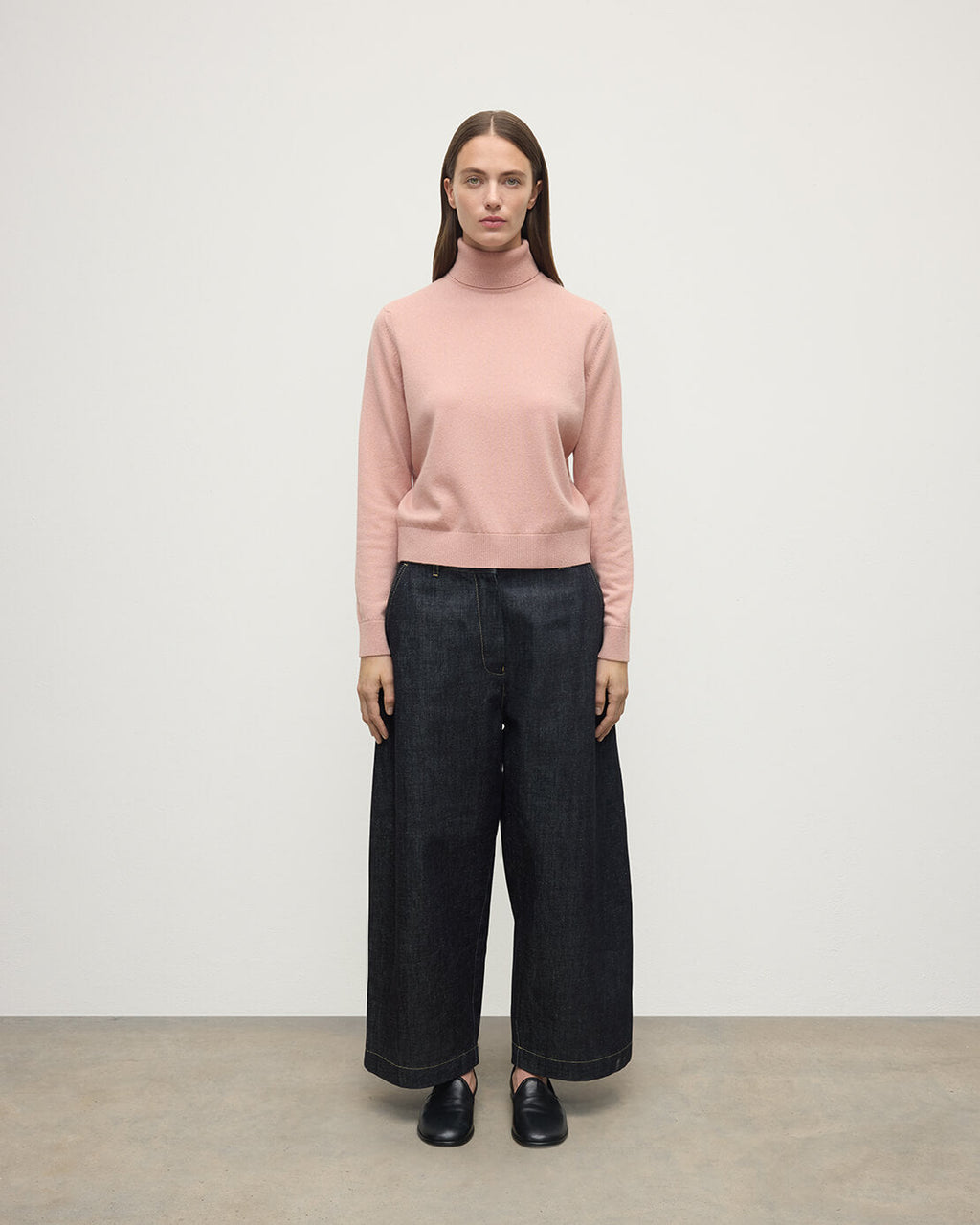 Johnstons of Elgin - Classic Cashmere Pink Roll Neck Jumper