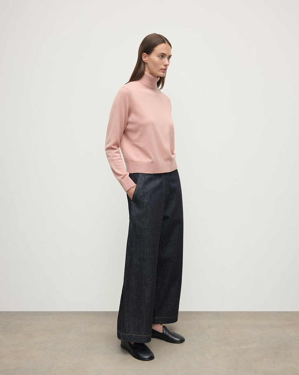 Johnstons of Elgin - Classic Cashmere Pink Roll Neck Jumper