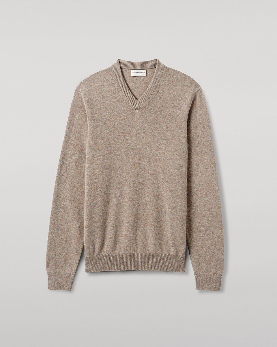 Johnstons of Elgin - Rory Brown Classic Cashmere V - Neck Jumper