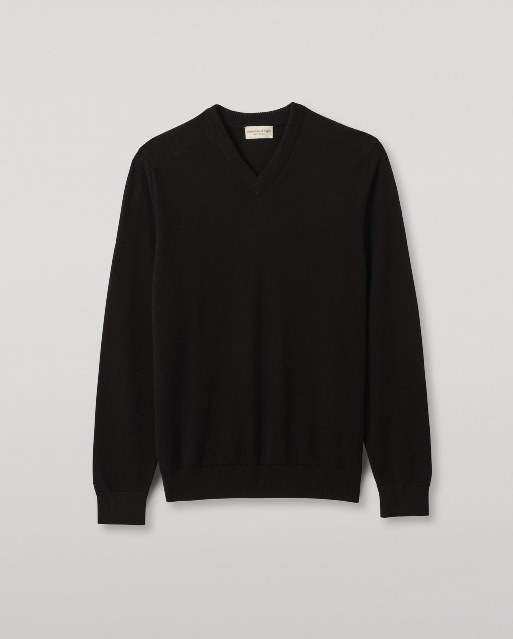 Johnstons of Elgin - Rory Black Classic Cashmere V - Neck Jumper