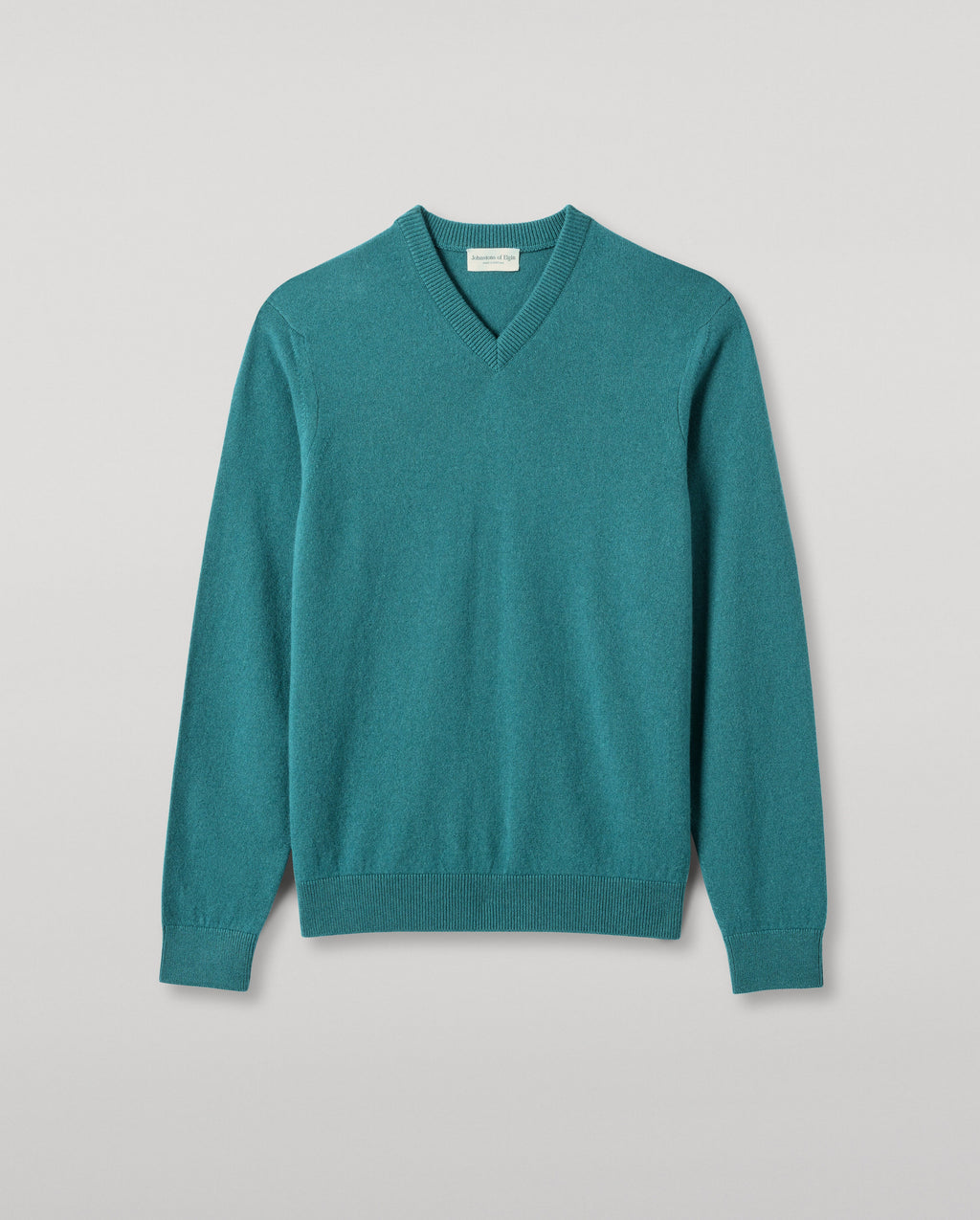 Johnstons of Elgin - Rory Green Classic Cashmere V - Neck Jumper