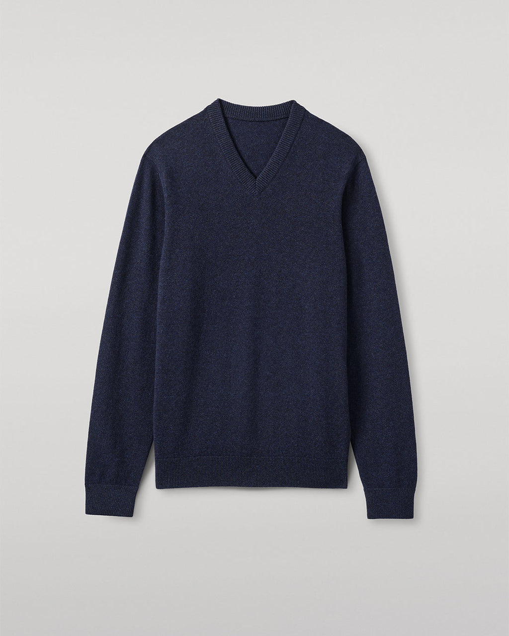 Johnstons of Elgin - Rory Navy Classic Cashmere V - Neck Jumper