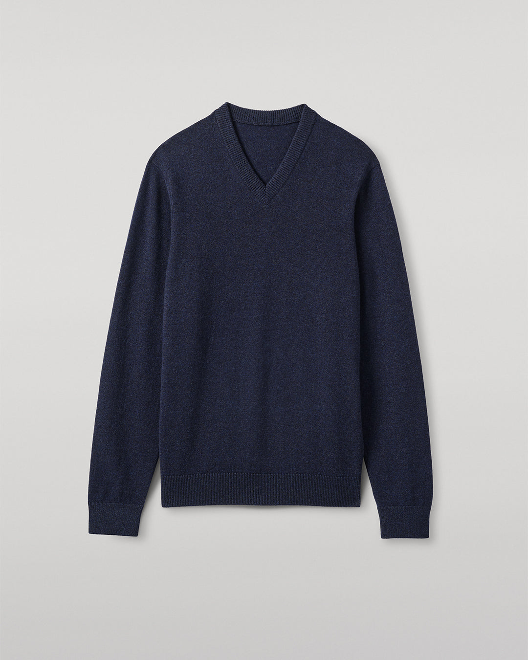 Johnstons of Elgin - Rory Navy Classic Cashmere V - Neck Jumper