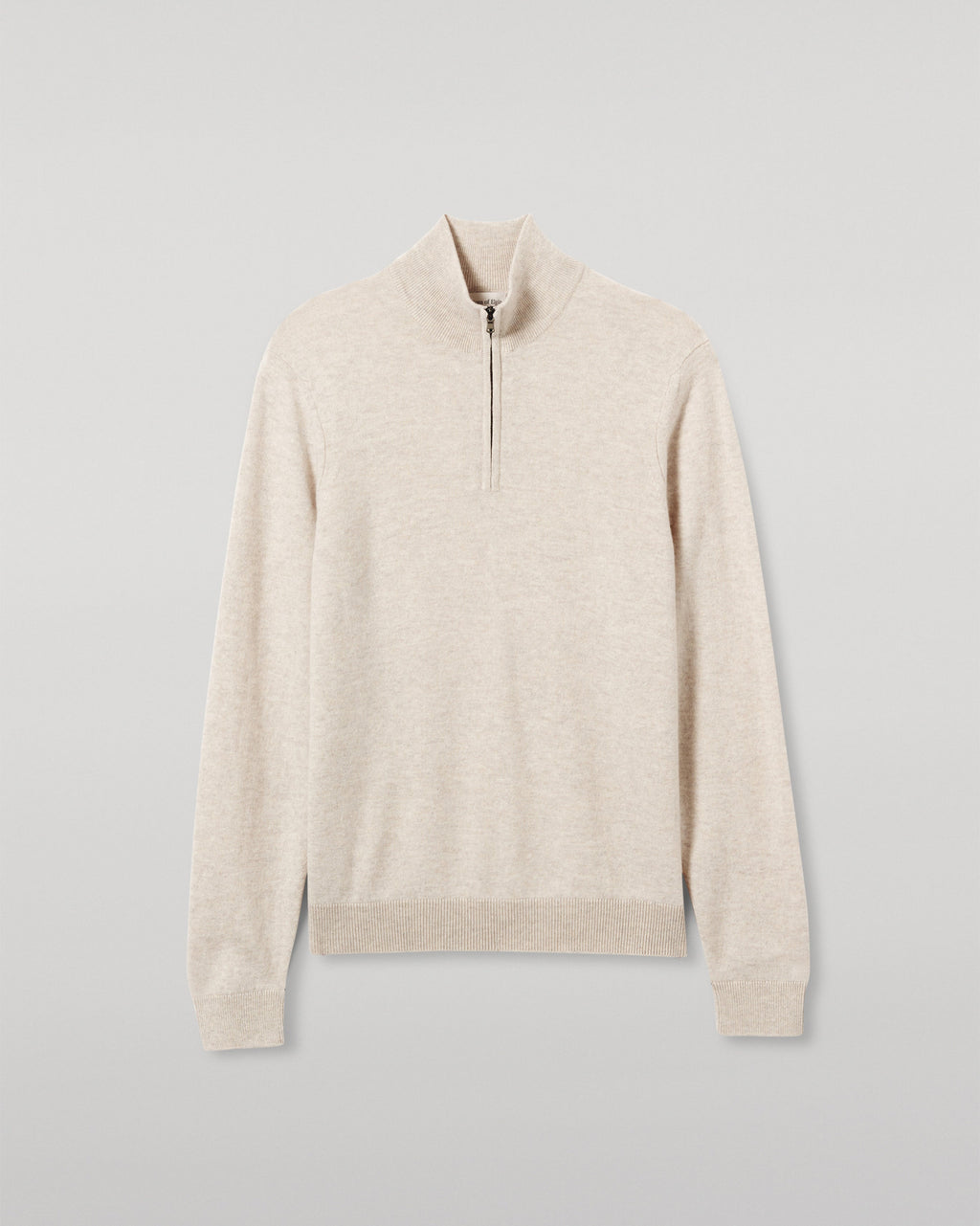 Johnstons of Elgin - Rory Natural Classic Cashmere Zip Neck Jumper