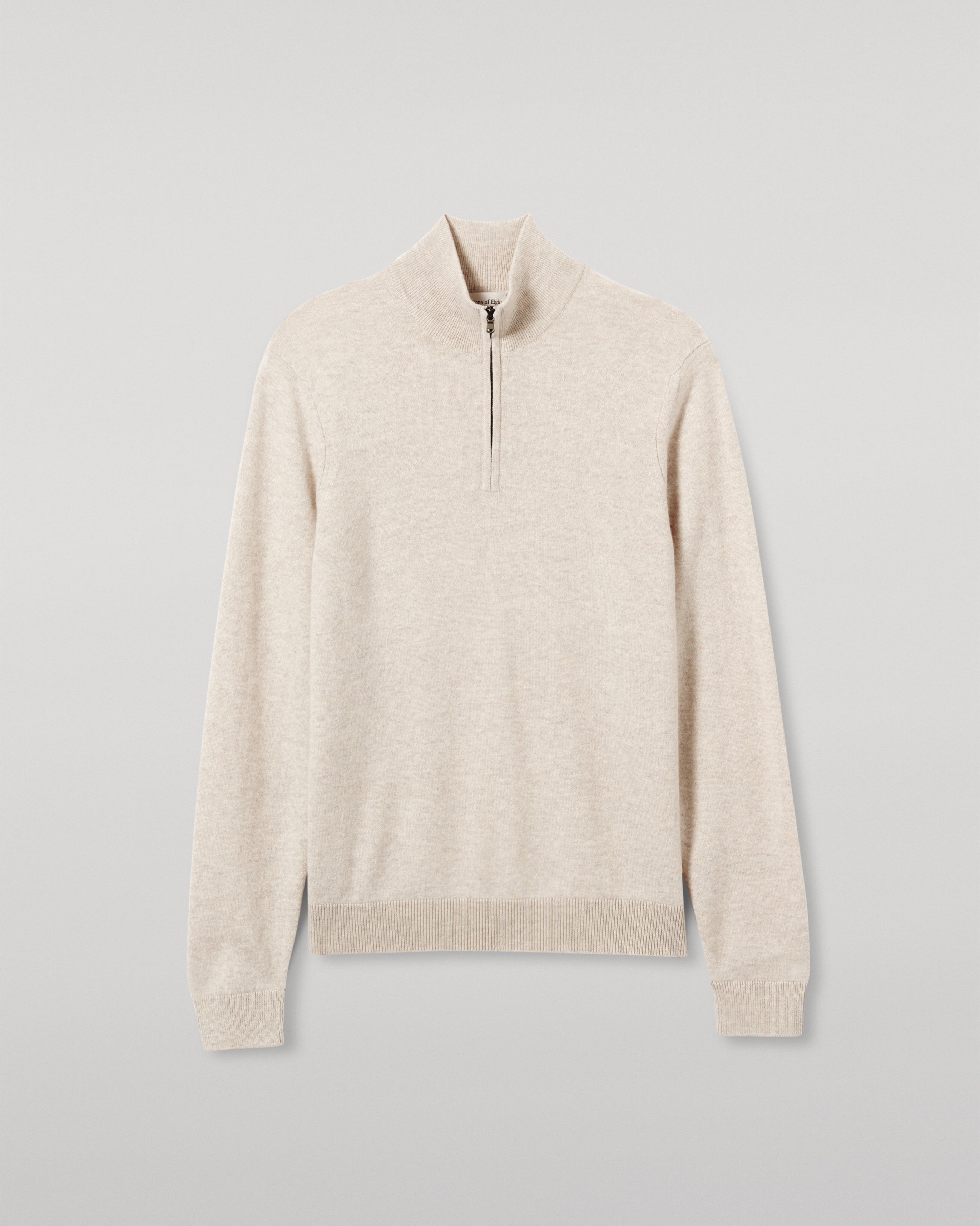 Johnstons of Elgin - Rory Natural Classic Cashmere Zip Neck Jumper