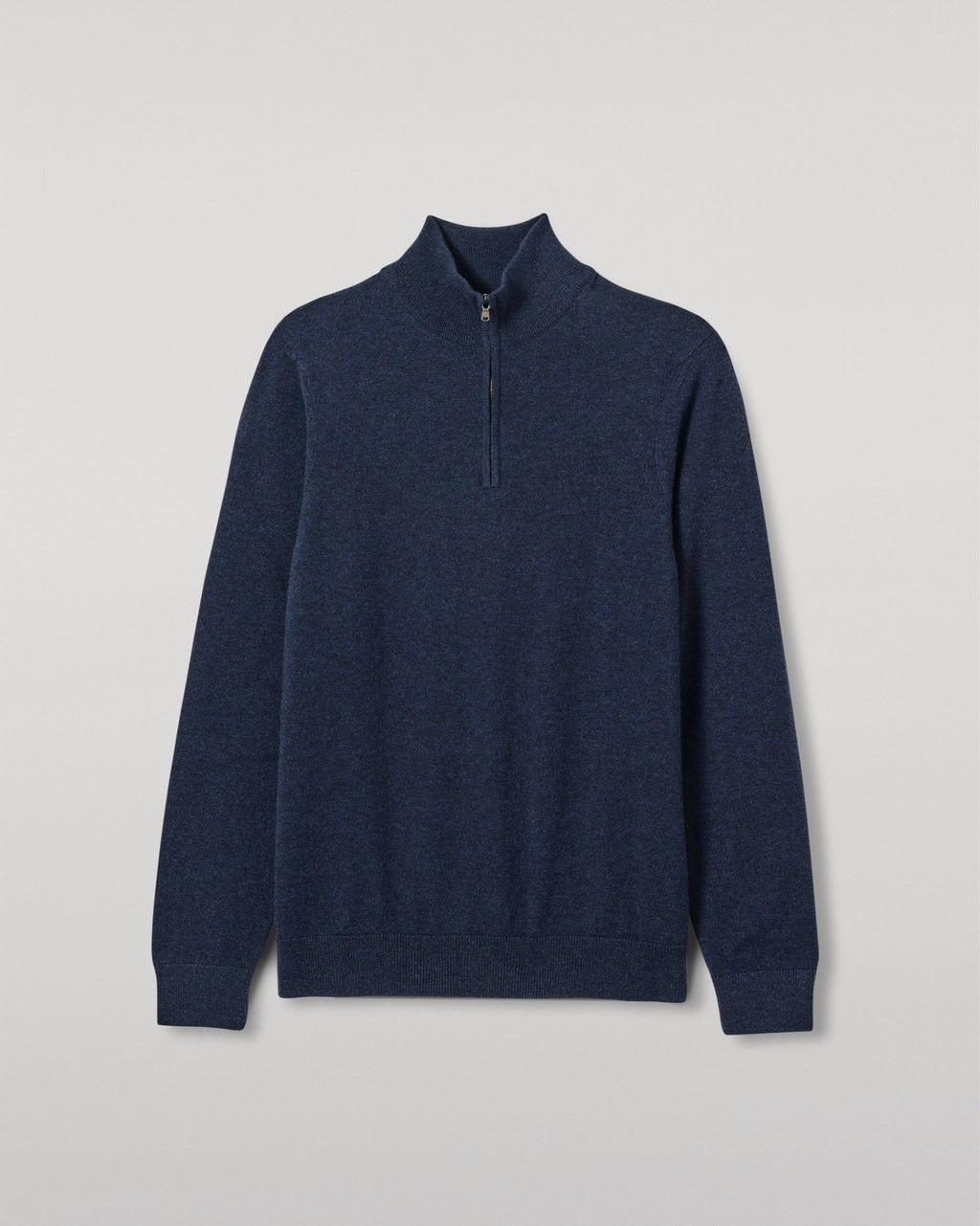 Johnstons of Elgin - Rory Navy Classic Cashmere Zip Neck Jumper