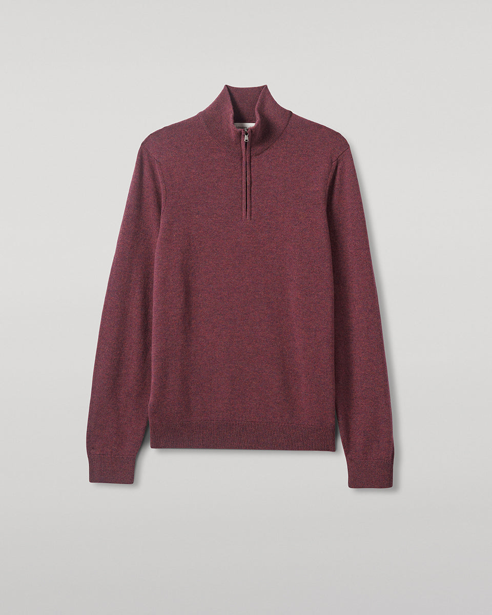 Johnstons of Elgin - Classic Cashmere Purple Zip Neck Jumper