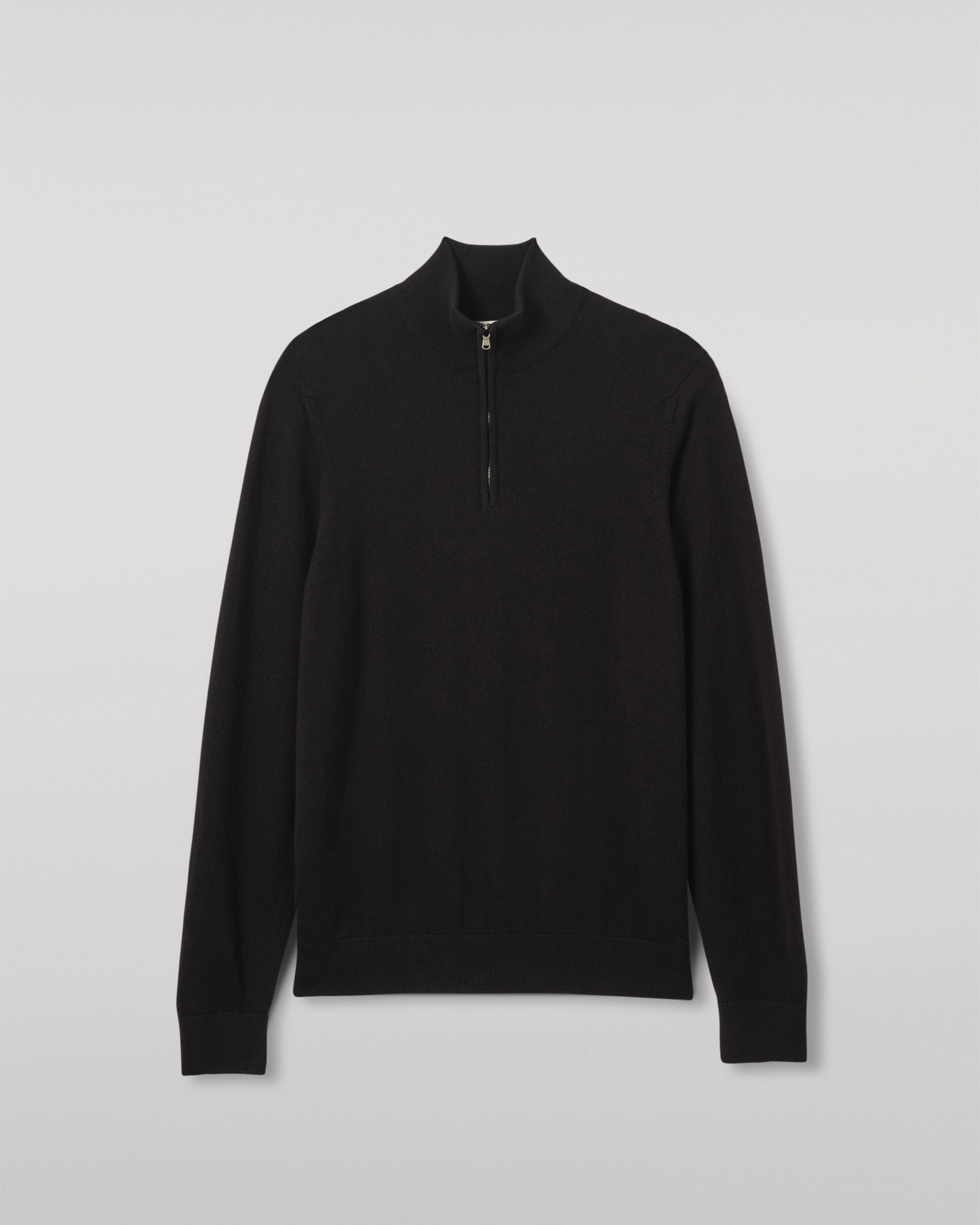 Johnstons of Elgin - Rory Cashmere Classic Black Zip Neck Jumper