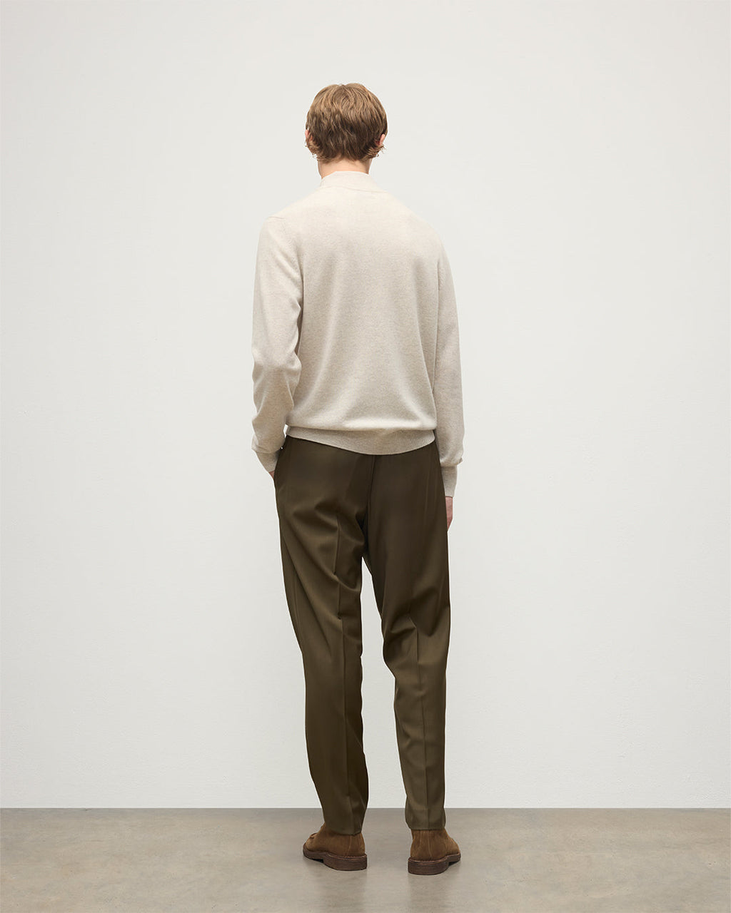 Johnstons of Elgin - Rory Natural Classic Cashmere Zip Neck Jumper