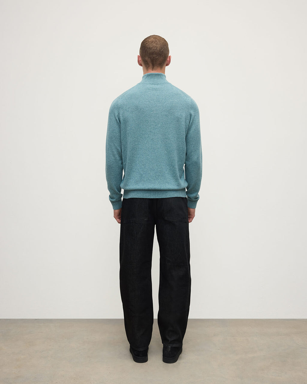 Johnstons of Elgin - Classic Cashmere Green Zip Neck Jumper