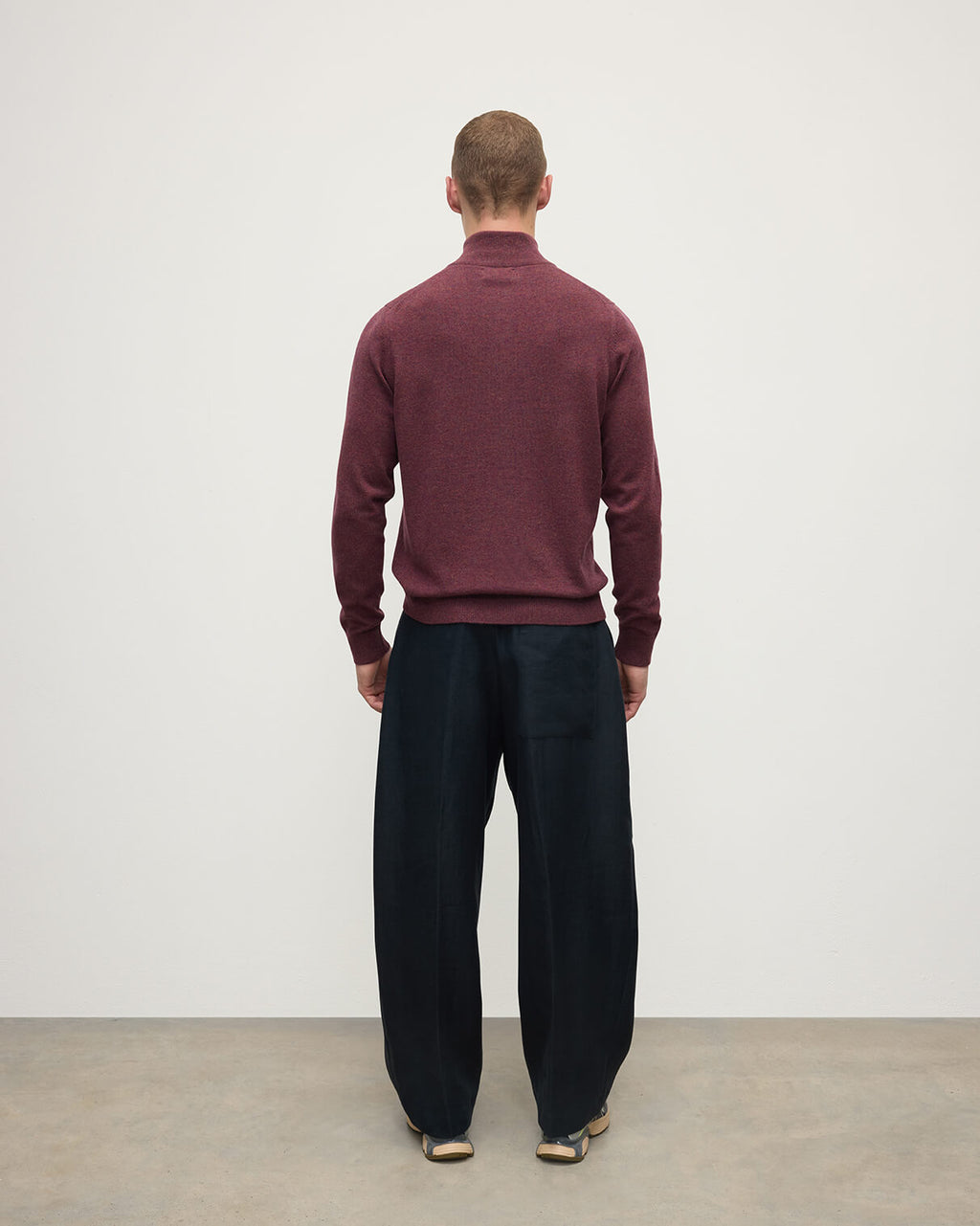 Johnstons of Elgin - Classic Cashmere Purple Zip Neck Jumper