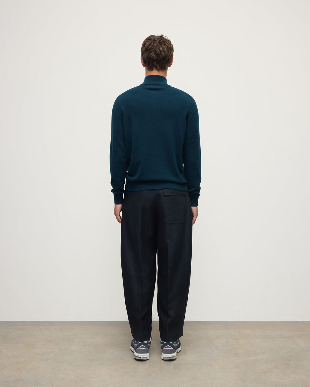 Johnstons of Elgin - Classic Cashmere Dark Green Zip Neck Jumper