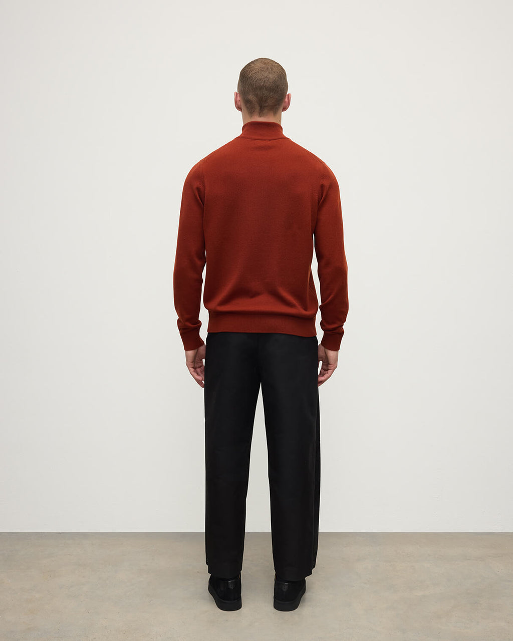 Johnstons of Elgin - Classic Cashmere Dark Red Zip Neck Jumper