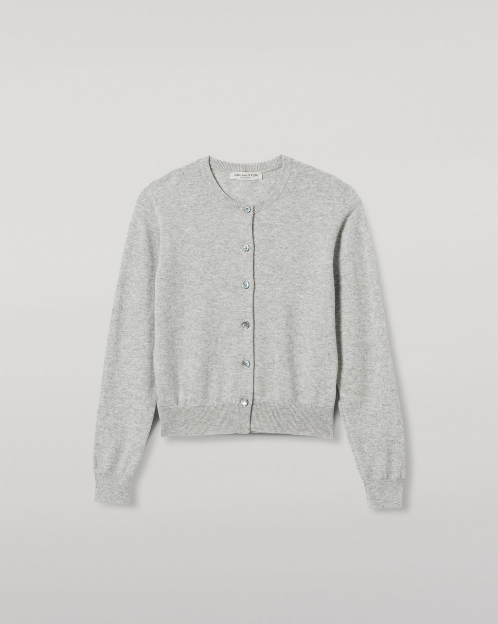 Johnstons of Elgin - Iris Pale Grey Classic Cashmere Cardigan