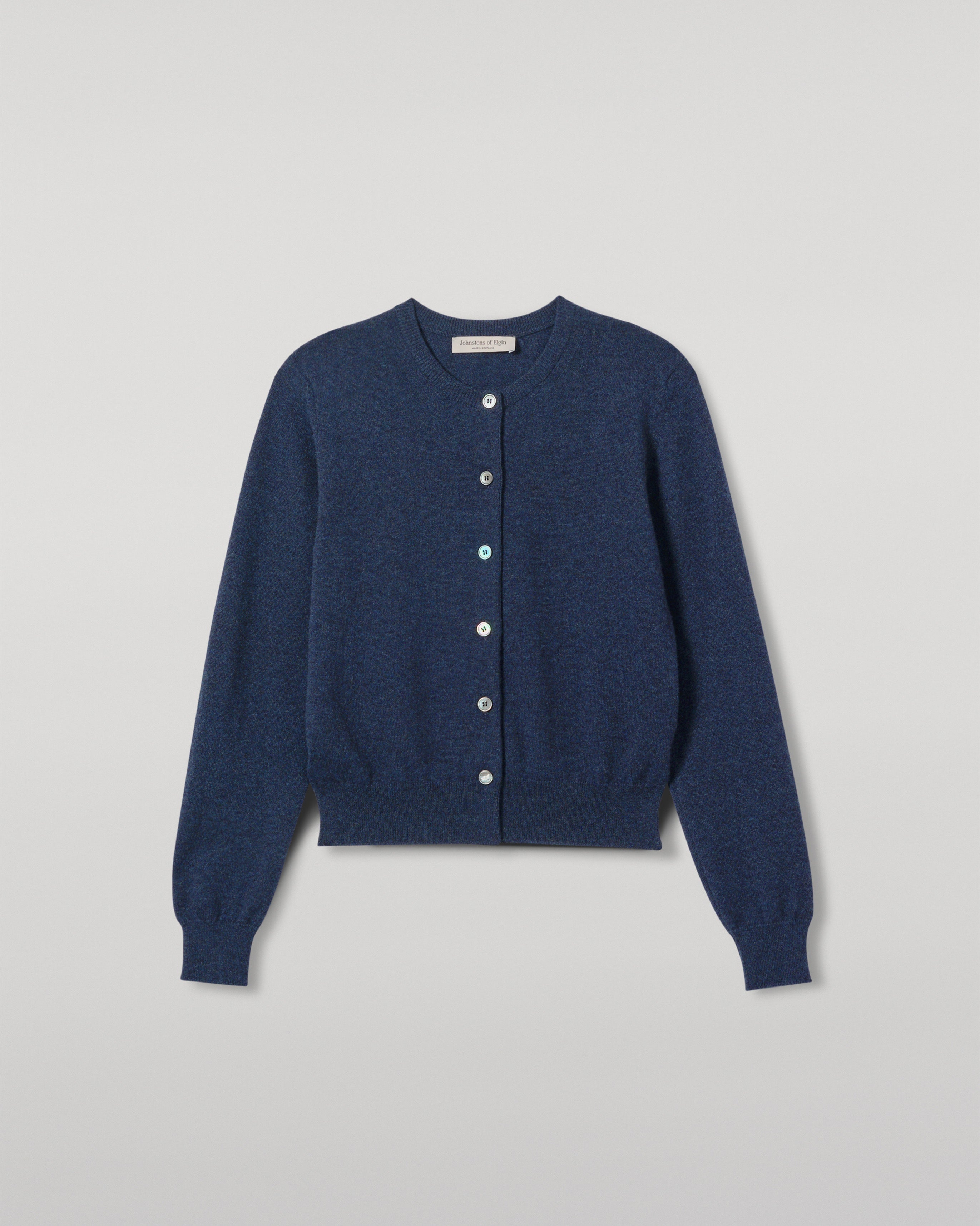 Johnstons of Elgin - Iris Navy Classic Cashmere Cardigan