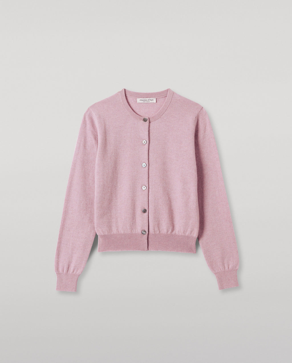 Johnstons of Elgin - Iris Light Pink Classic Cashmere Cardigan