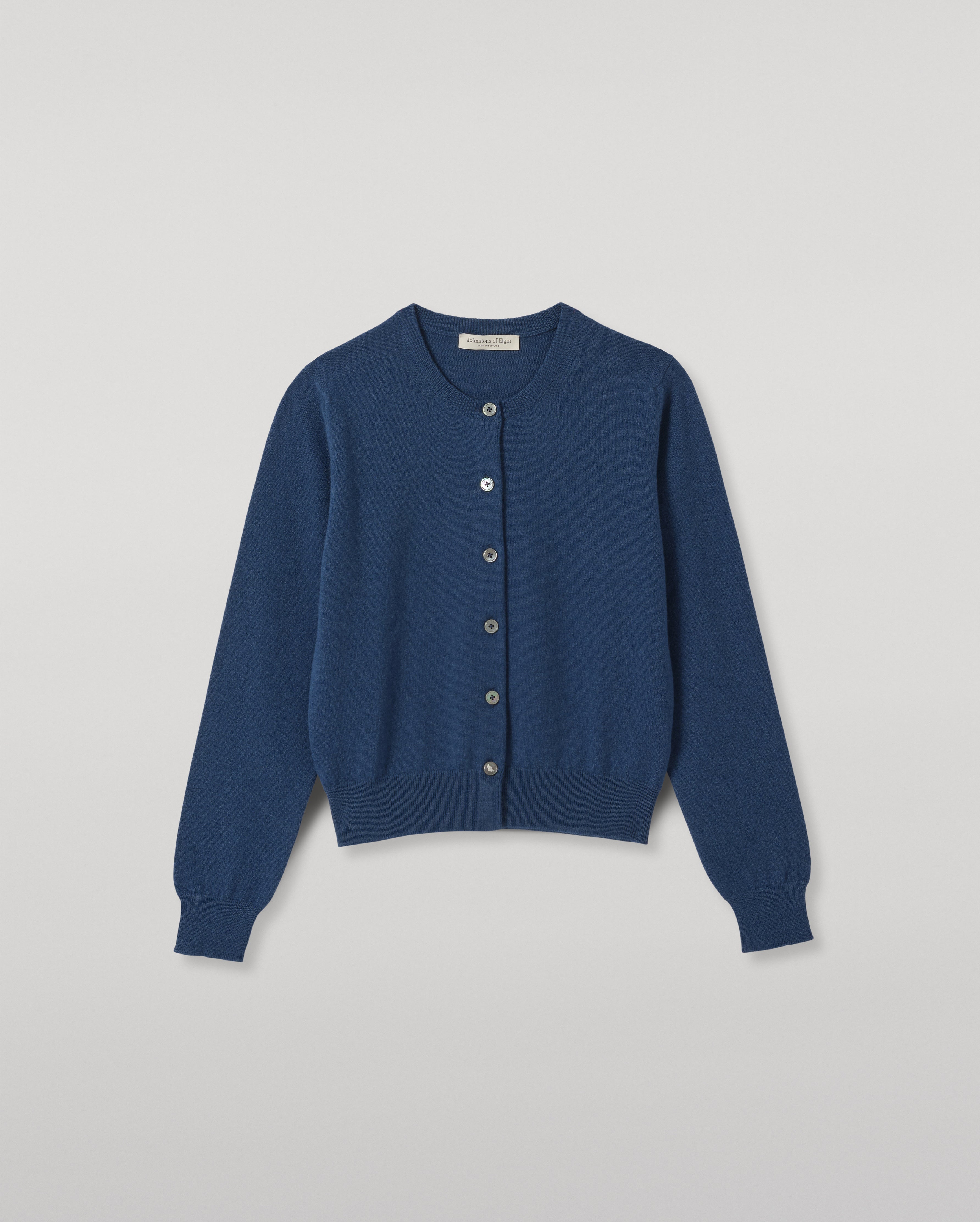 Johnstons of Elgin - Iris Classic Blue Cashmere Cardigan