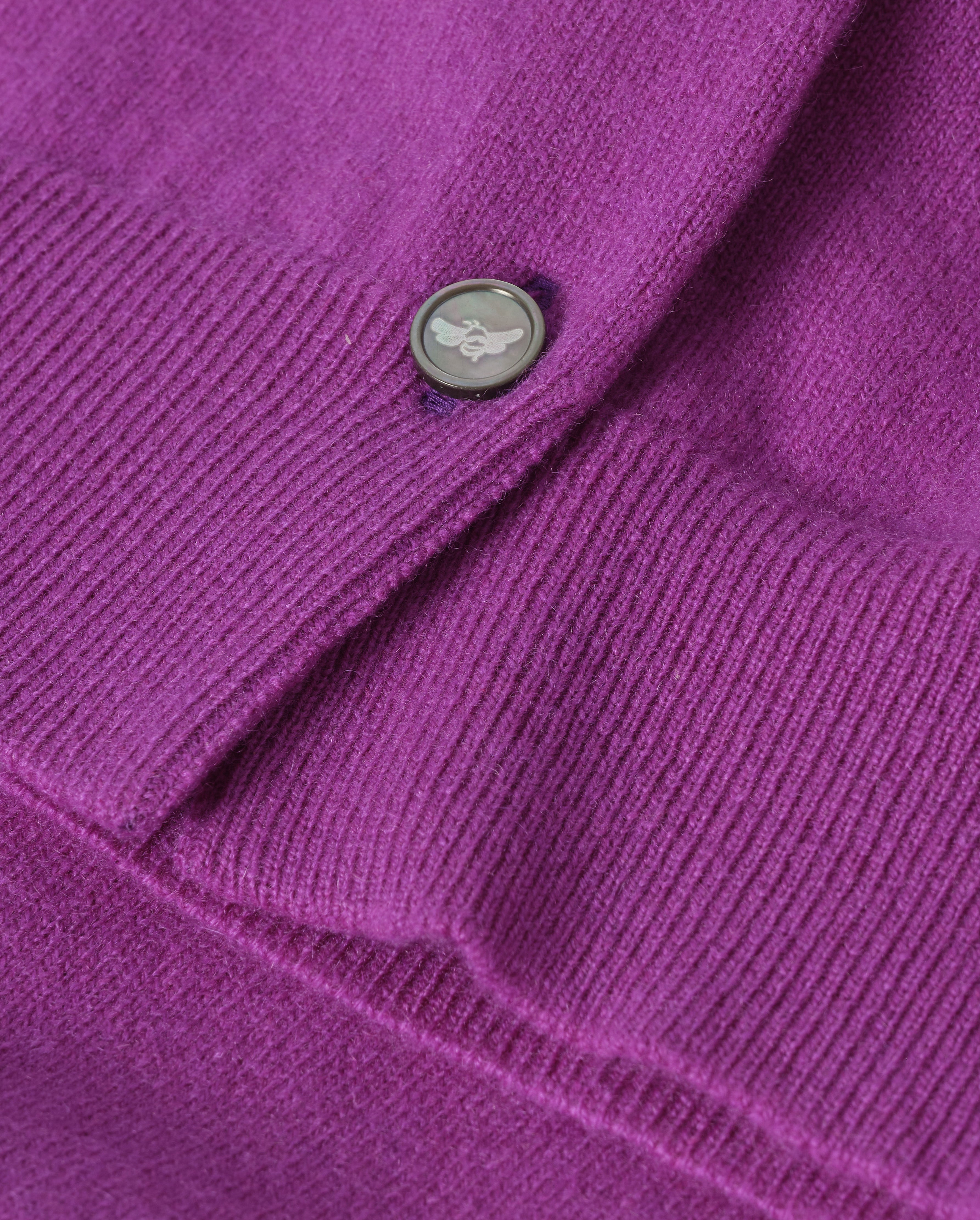 Johnstons of Elgin - Iris Classic Purple Cashmere Cardigan