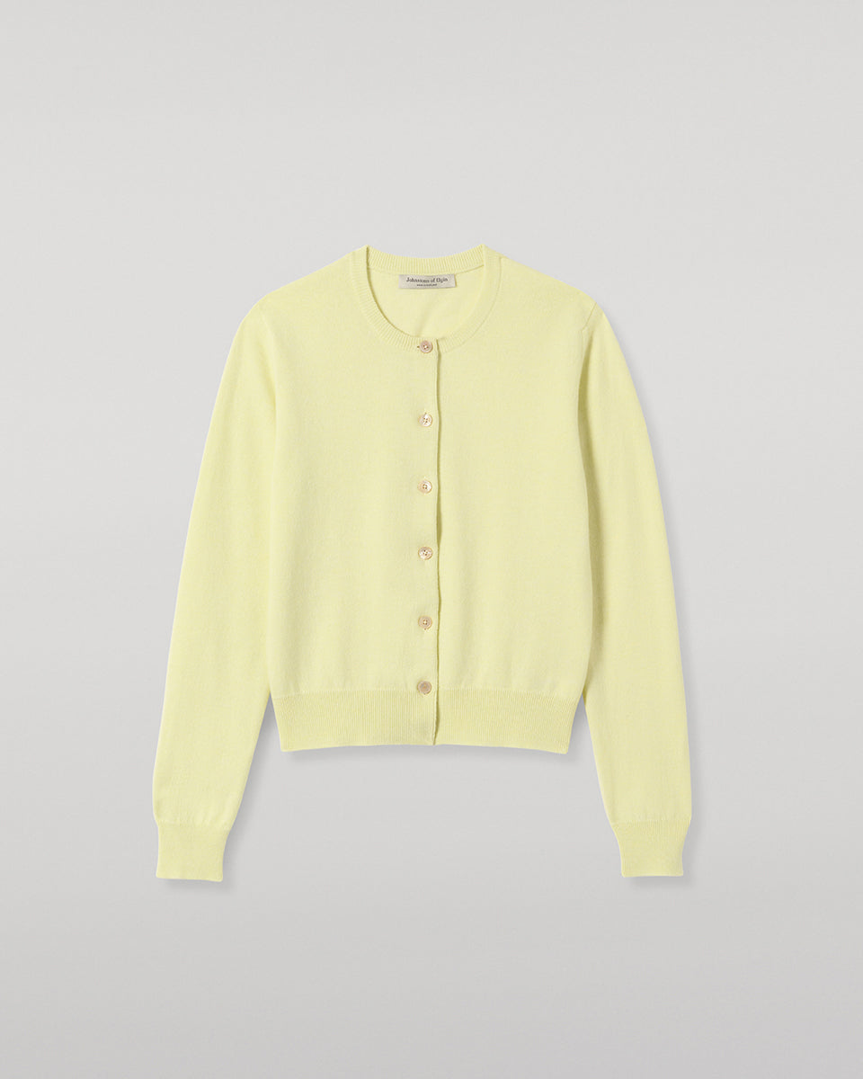 Johnstons of Elgin - Iris Classic Yellow Cashmere Cardigan