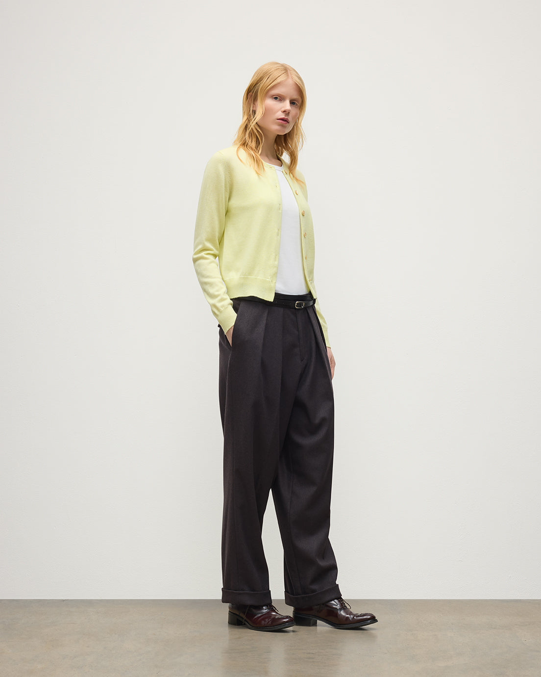 Johnstons of Elgin - Iris Classic Yellow Cashmere Cardigan