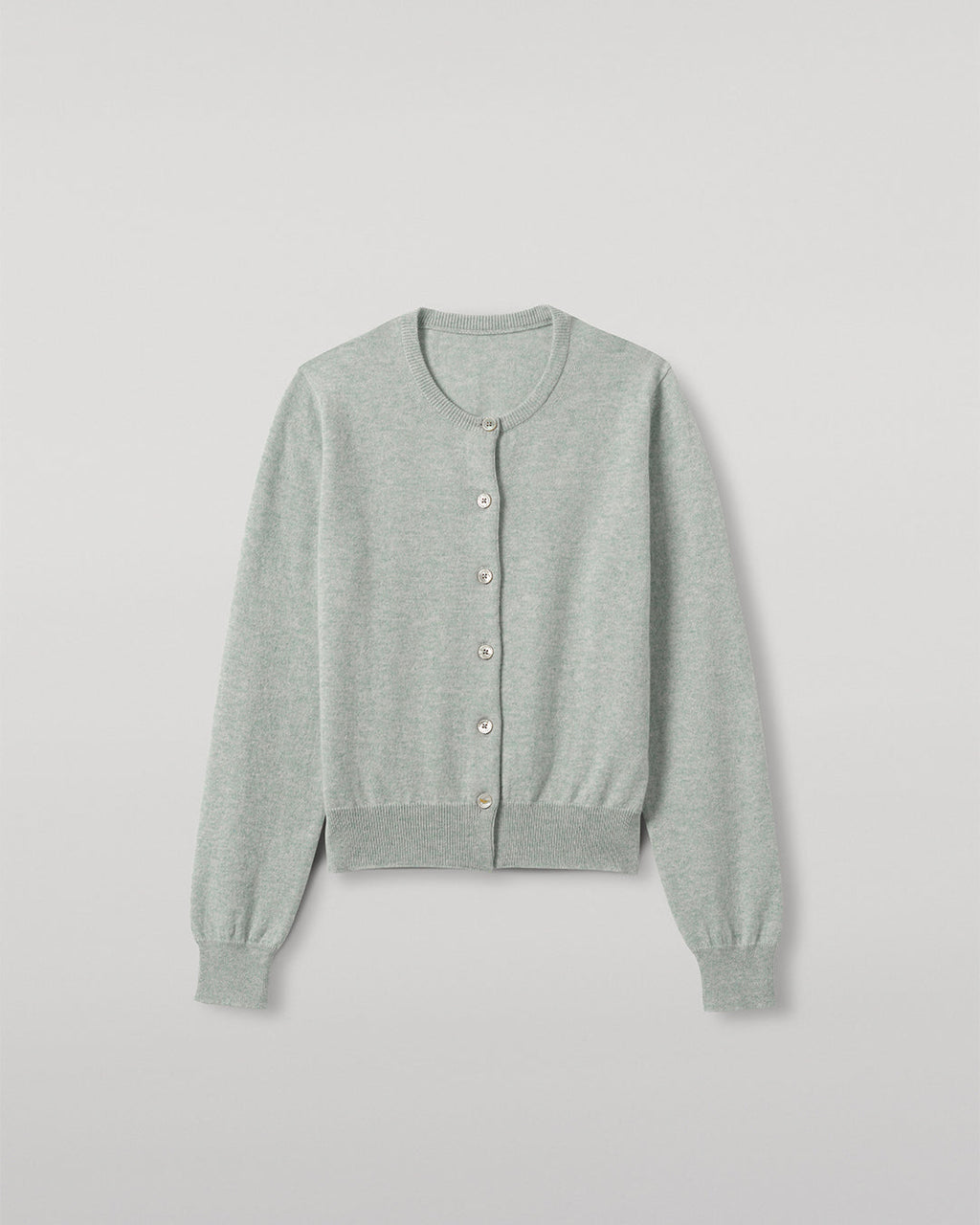 Johnstons of Elgin - Iris Light Green Classic Cashmere Cardigan