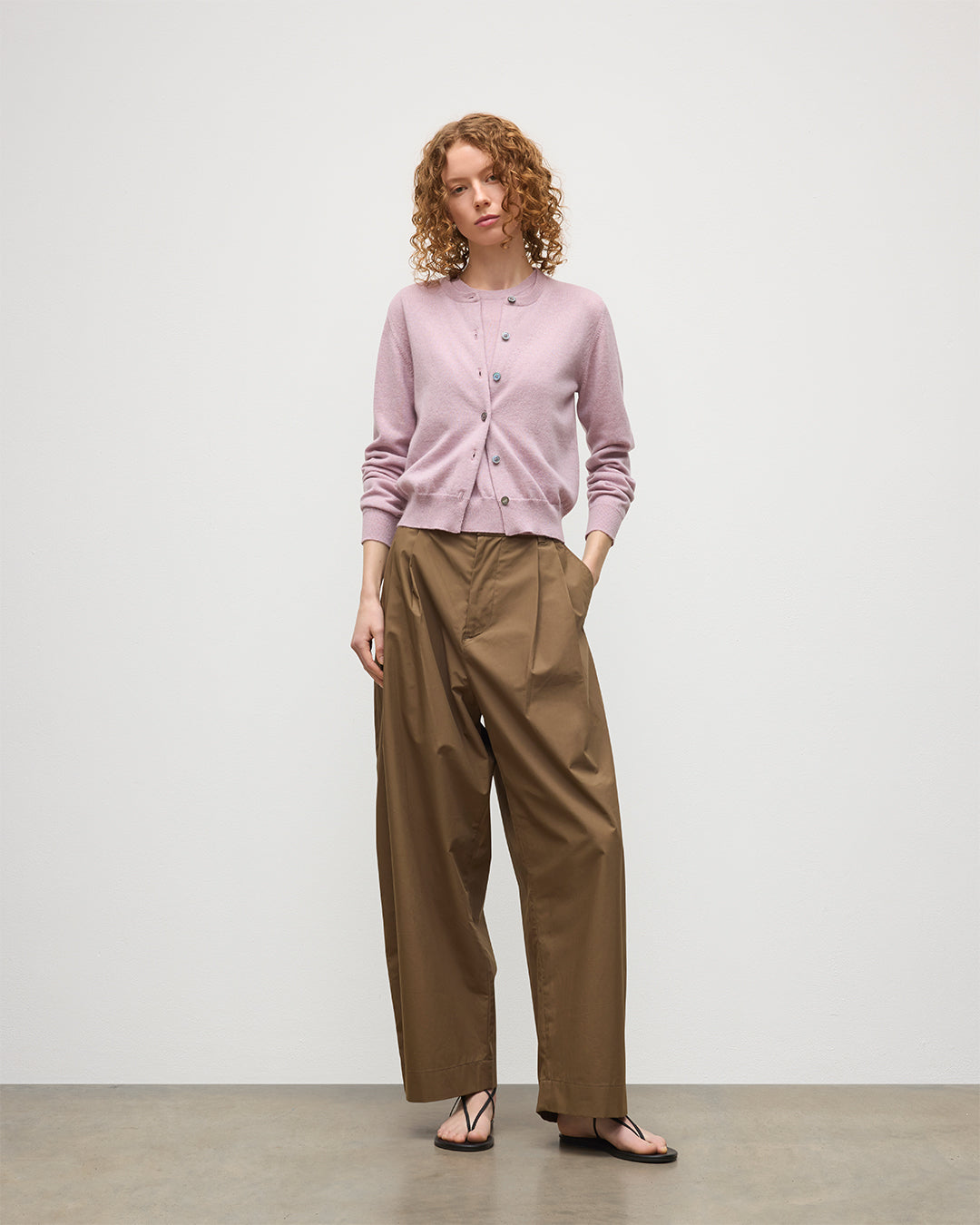Johnstons of Elgin - Iris Light Pink Classic Cashmere Cardigan