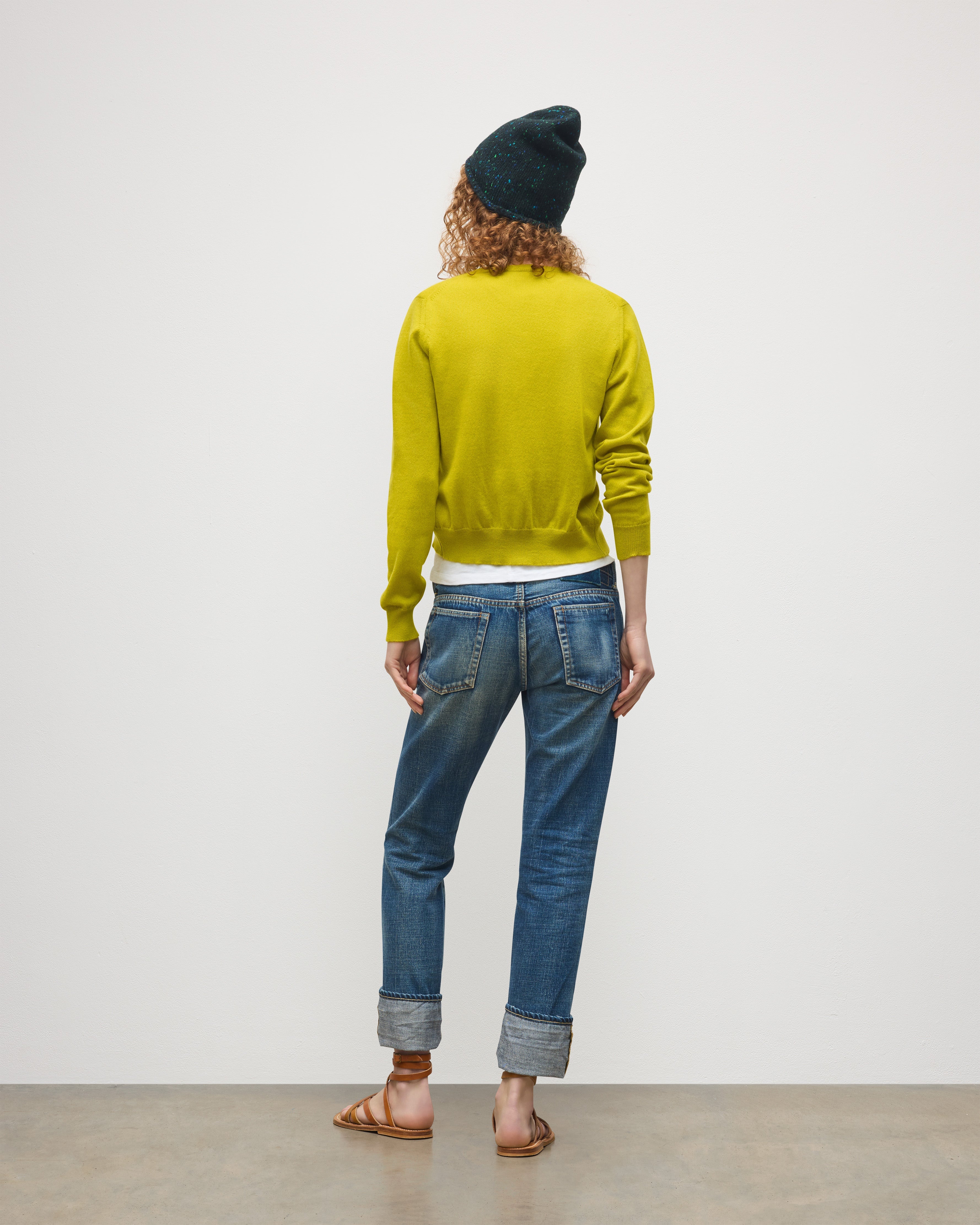Johnstons of Elgin - Iris Yellow Classic Cashmere Cardigan