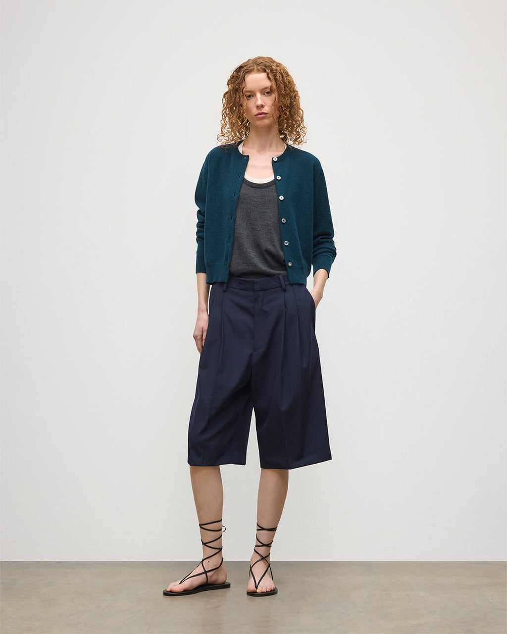 Johnstons of Elgin - Iris Bottle Green Classic Cashmere Cardigan