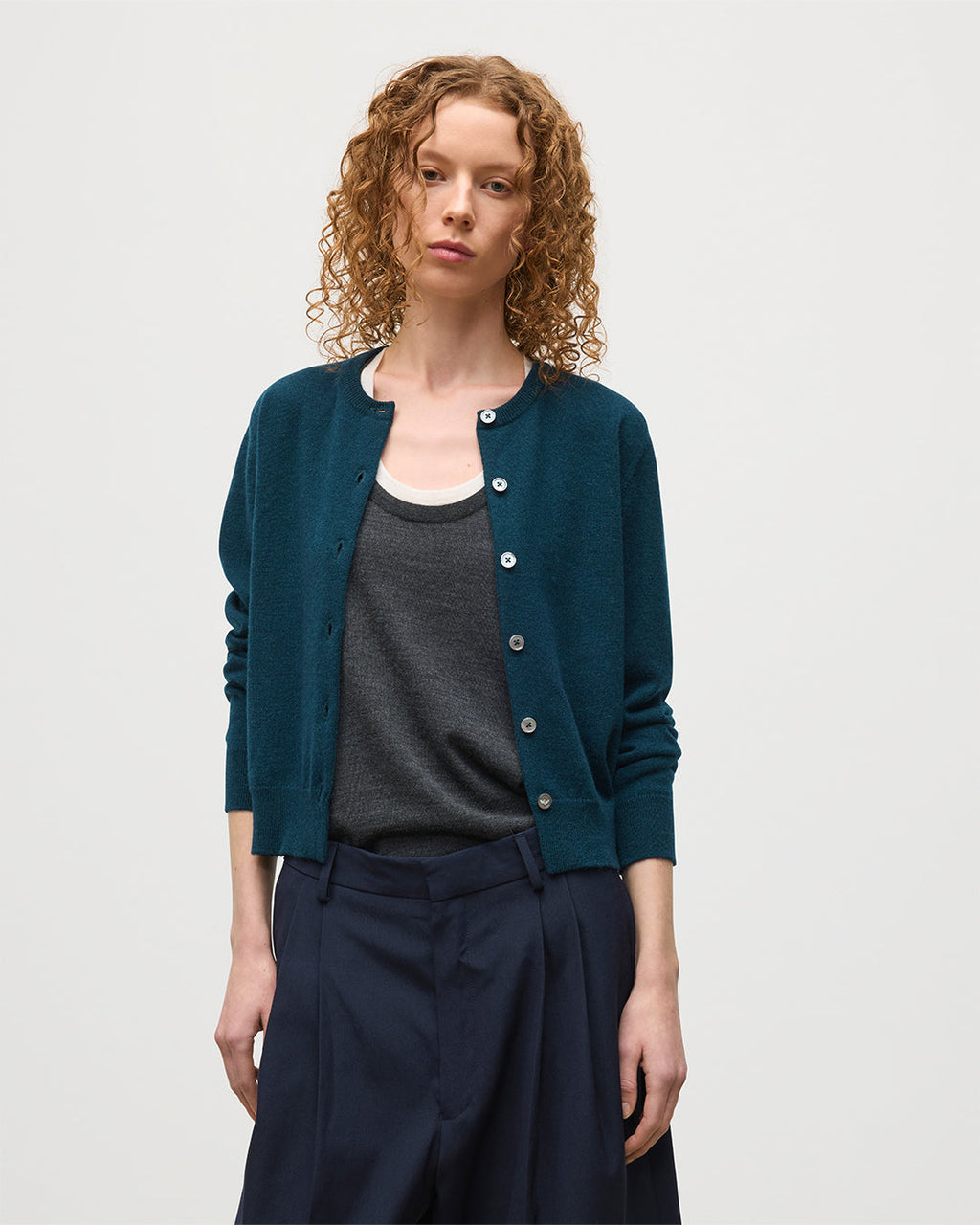 Johnstons of Elgin - Iris Bottle Green Classic Cashmere Cardigan
