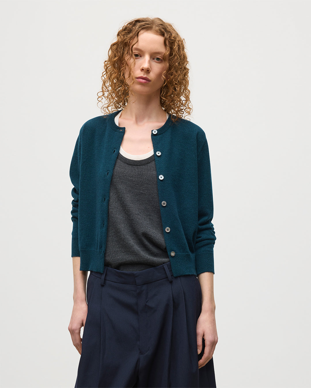 Johnstons of Elgin - Iris Bottle Green Classic Cashmere Cardigan