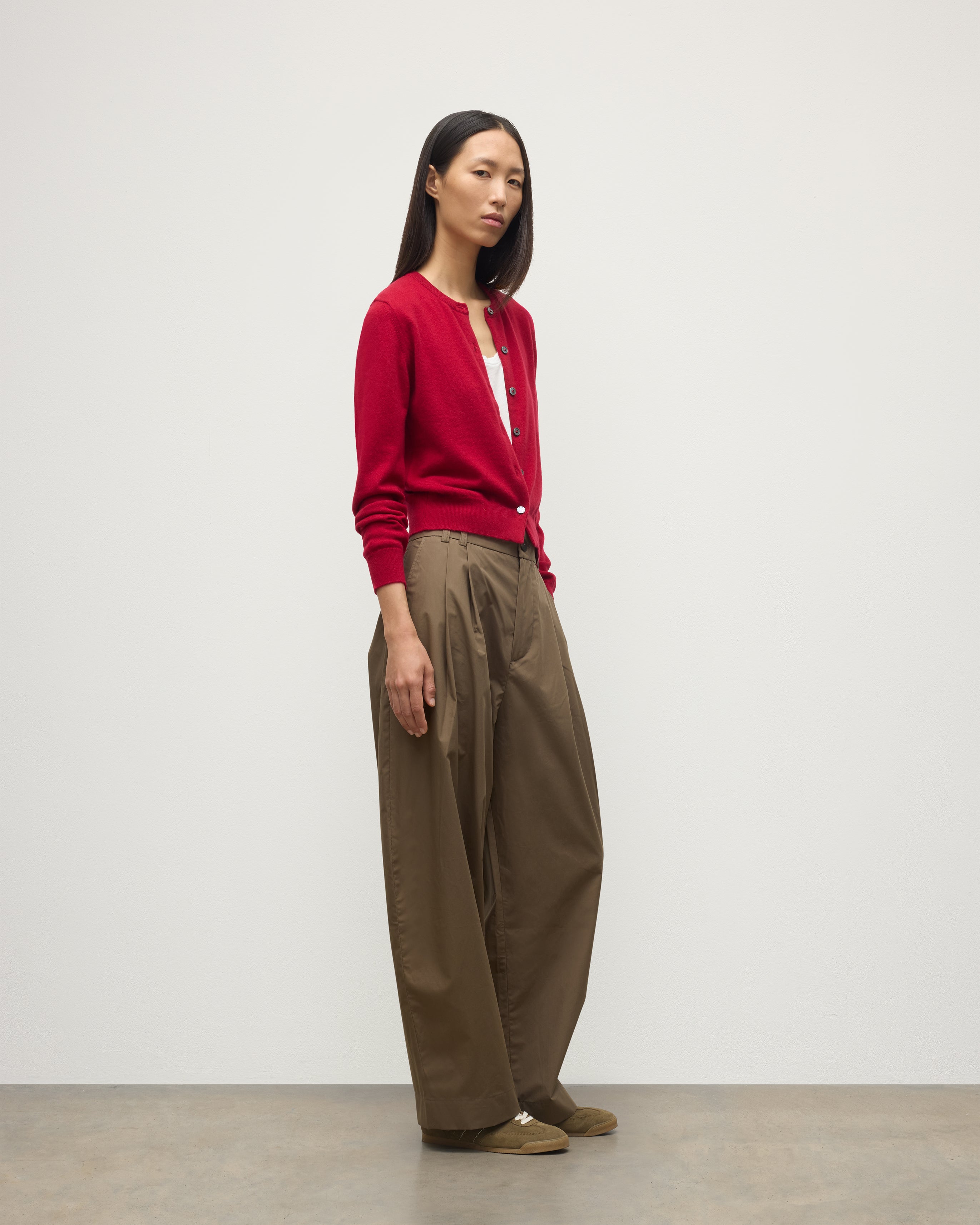 Johnstons of Elgin - Iris Red Classic Cashmere Cardigan