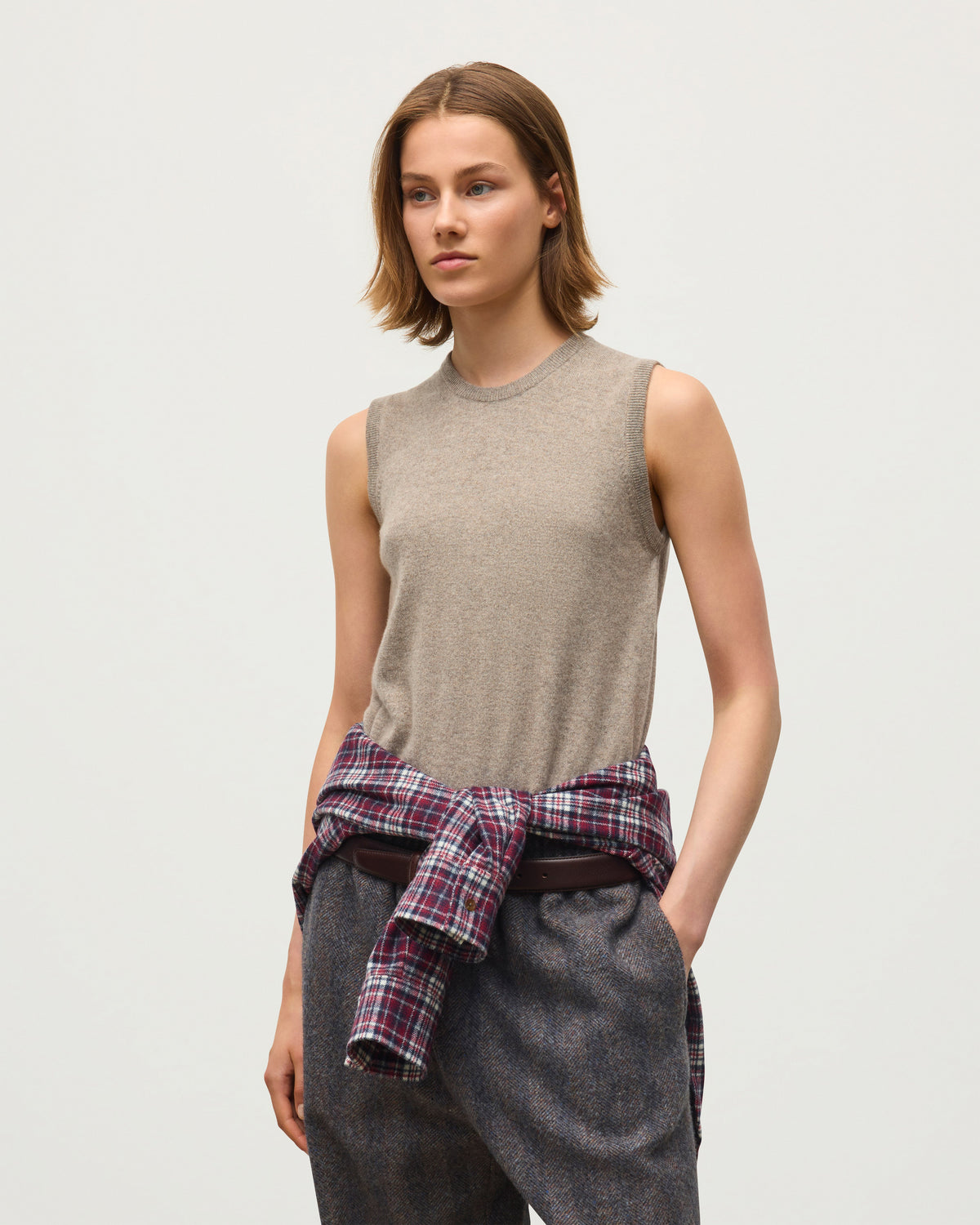 Johnstons of Elgin - Iris Classic Light Brown Cashmere Tank