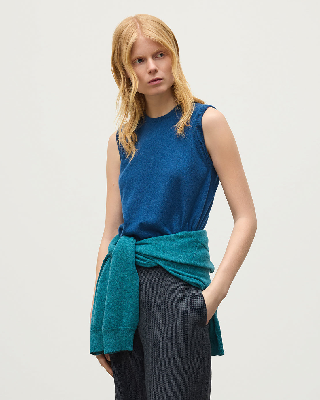 Johnstons of Elgin - Iris Classic Blue Cashmere Tank
