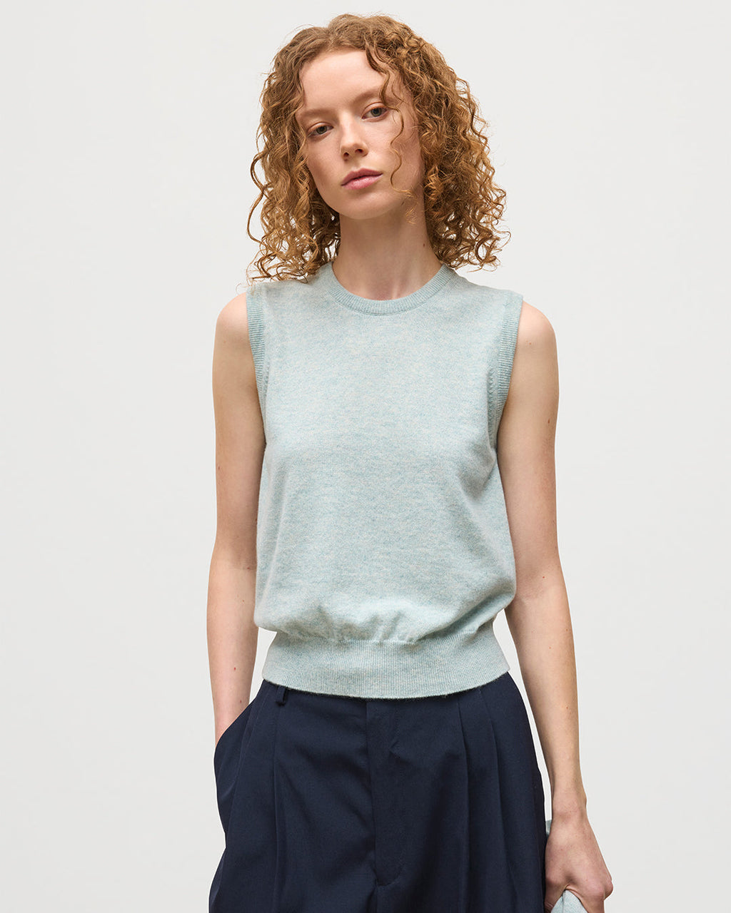 Johnstons of Elgin - Iris Light Green Classic Cashmere Tank