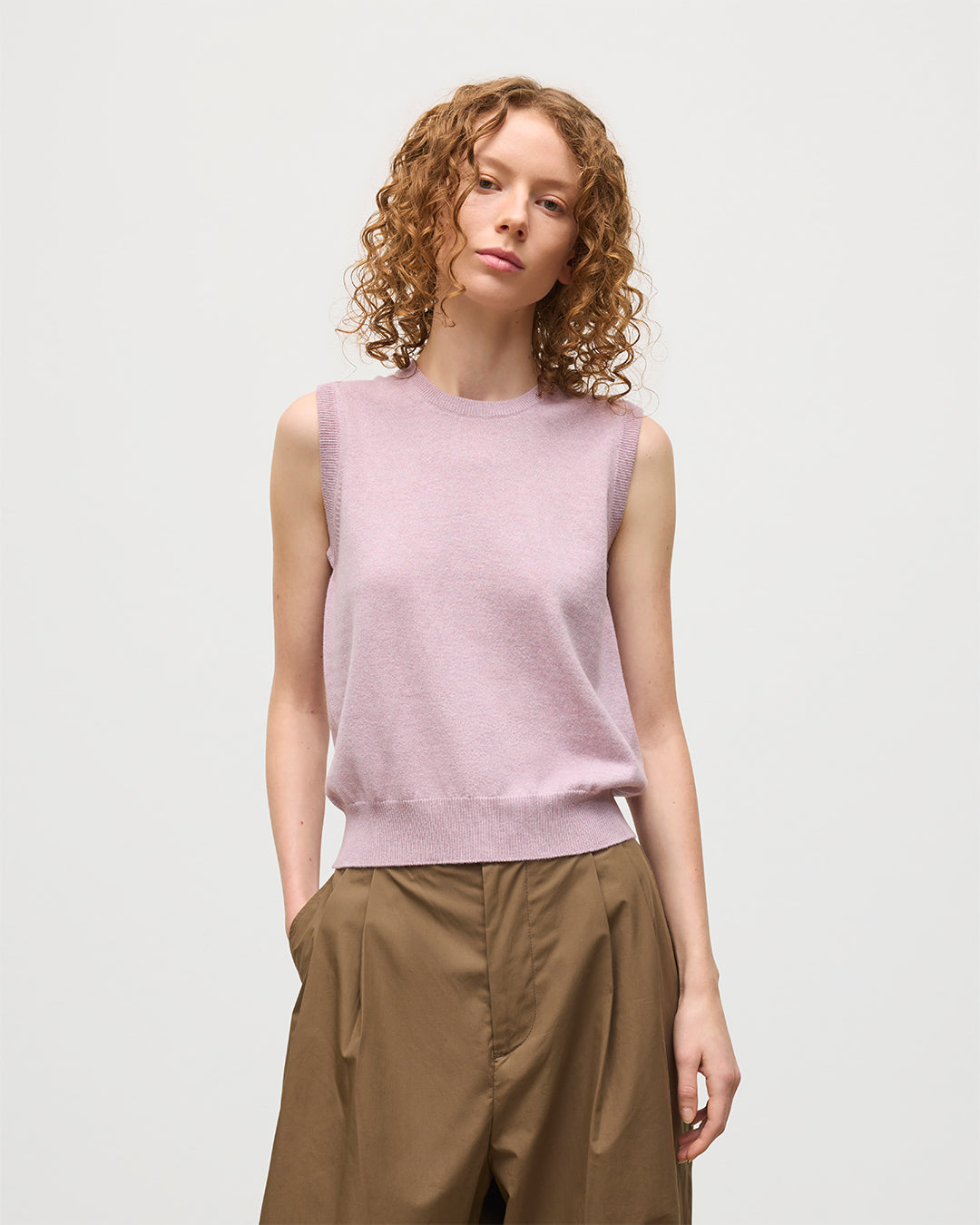Johnstons of Elgin - Iris Light Pink Classic Cashmere Tank