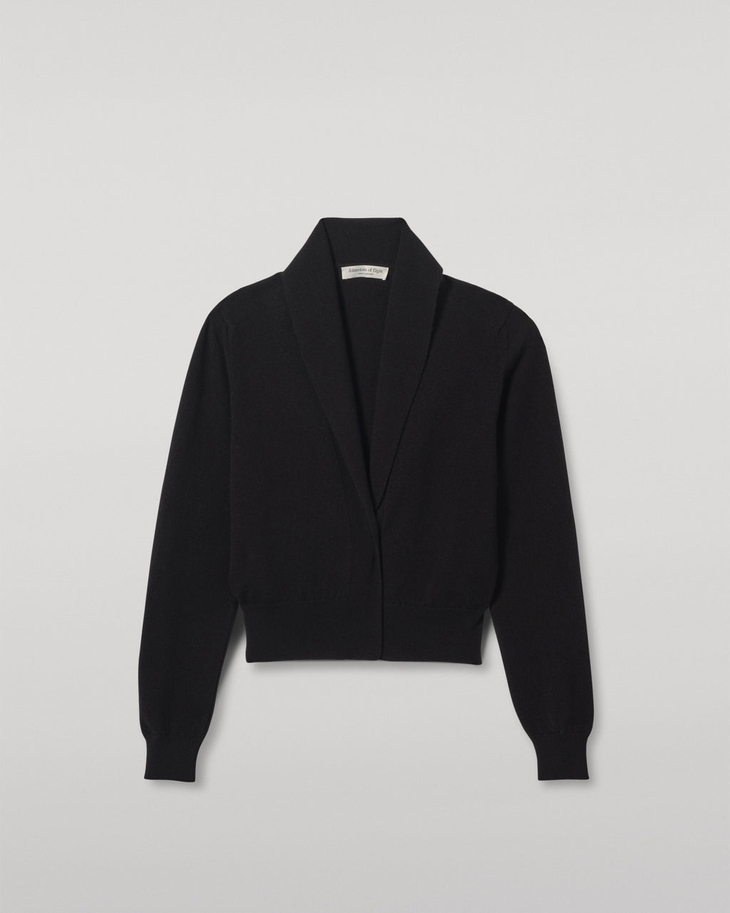 Johnstons of Elgin - Crathie Black Shawl Cashmere Cardigan