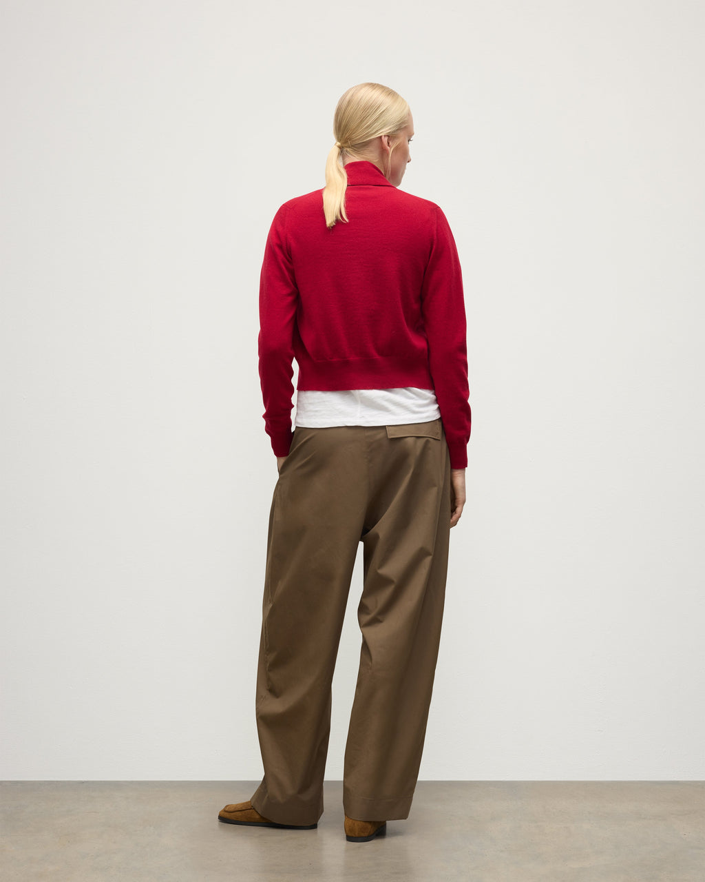 Johnstons of Elgin - Crathie Red Shawl Cashmere Cardigan