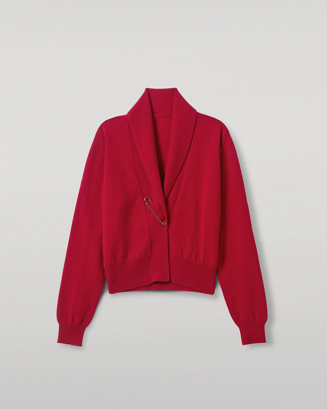 Johnstons of Elgin - Crathie Red Shawl Cashmere Cardigan