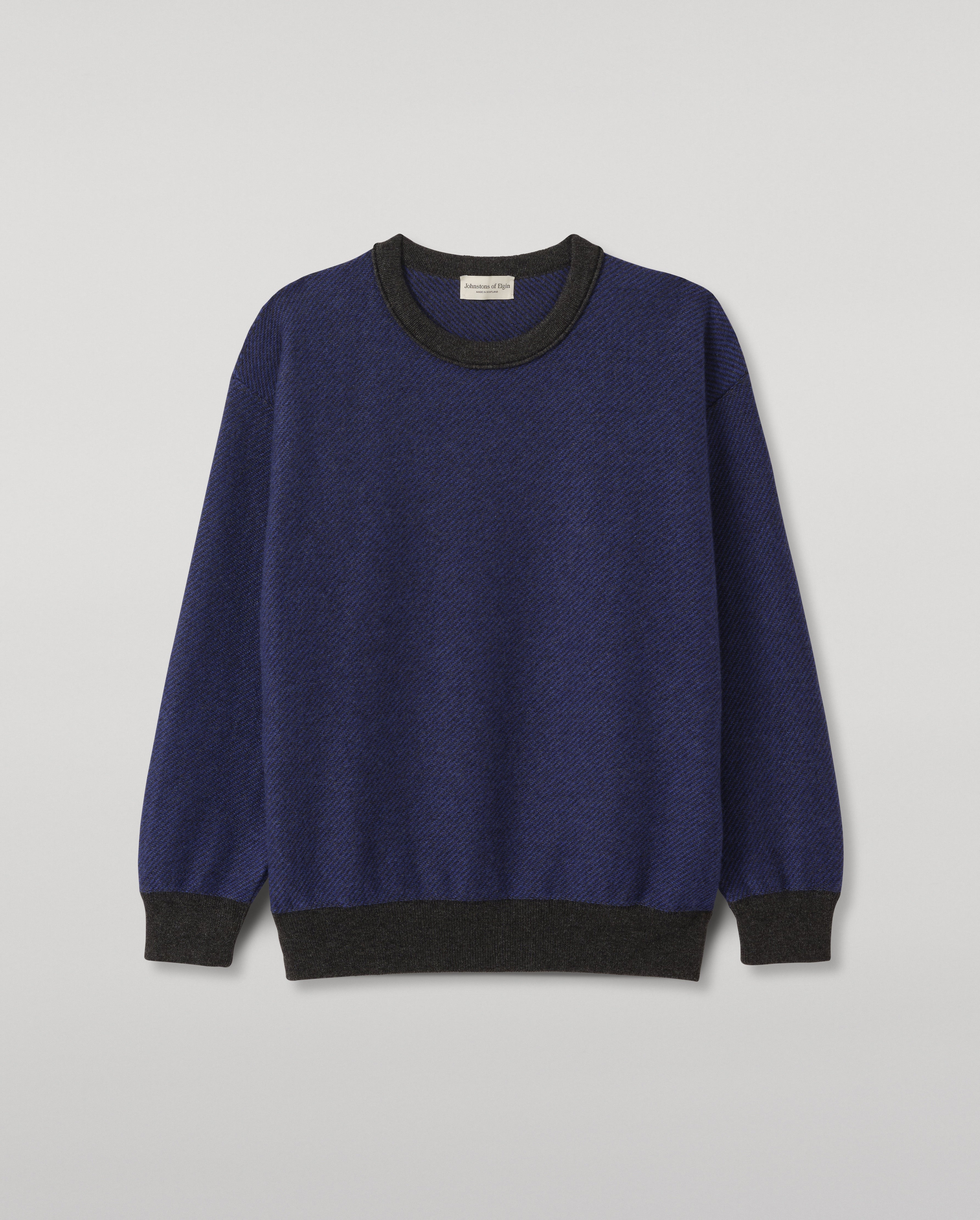 Johnstons of Elgin - Liddell Blue Cashmere Sweatshirt