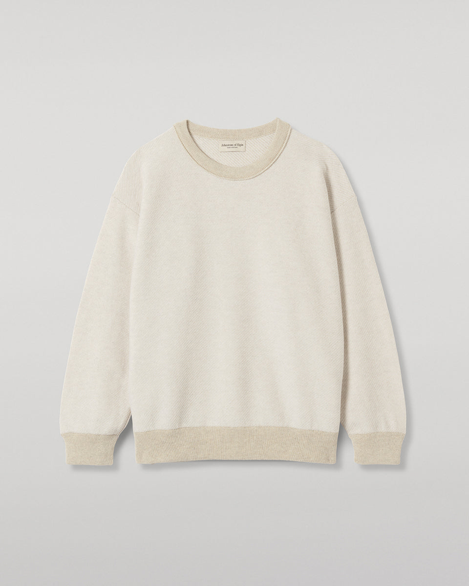 Johnstons of Elgin - Liddell Natural Cashmere Sweatshirt